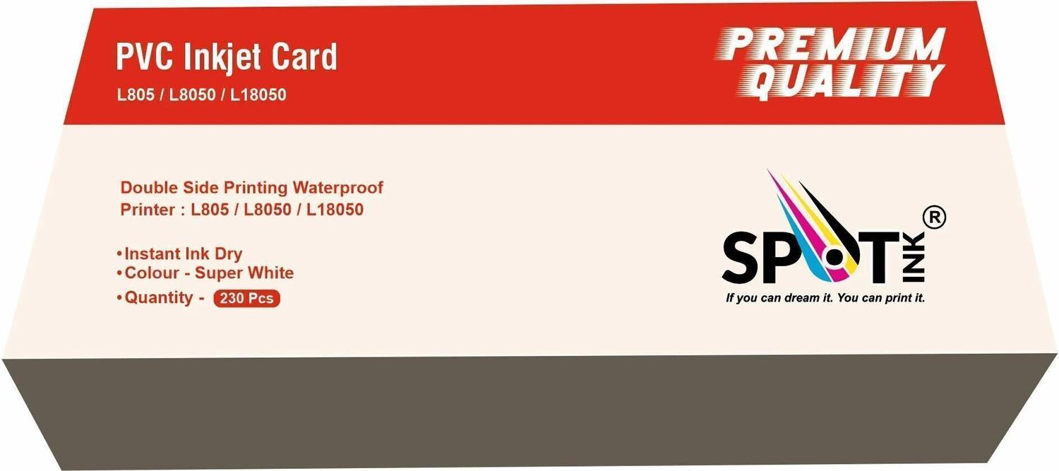 spotink Super White Blank PVC ID Cards for Inkjet Printers- Pack