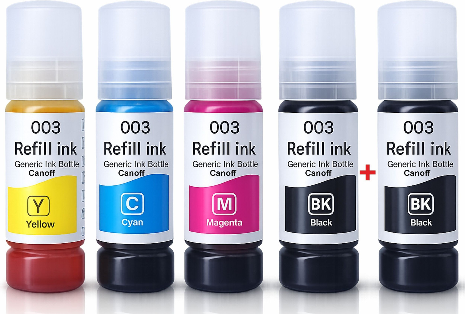 Image of canoff 003 ink For L3200,L3210,L3211,L3215,L3216,L3250,L3252 Printers Black + Tri Color Combo Pack Ink Bottle
