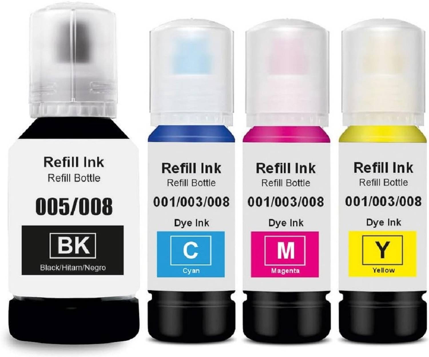 Salty Refill Ink Compatible For L6460/L6490/L6550/L6570/L15150/L15160 Printer Black + Tri Color Combo Pack Ink Bottle