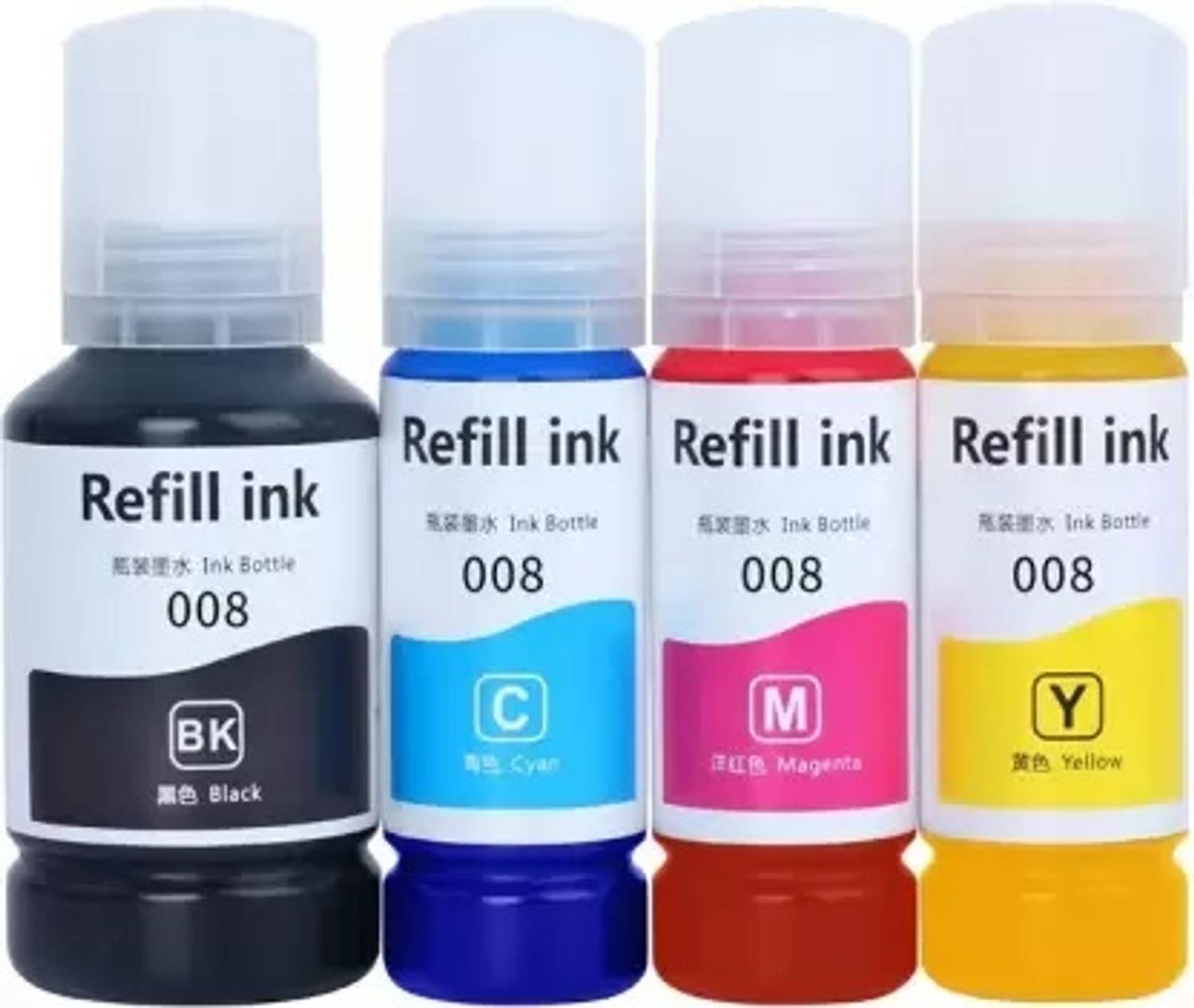 GPN PRINT cartridge 008 Refill Ink Compatible For Epson L6570,Epson L6580,L15150,L15160 Black + Tri Color Combo Pack Ink Bottle