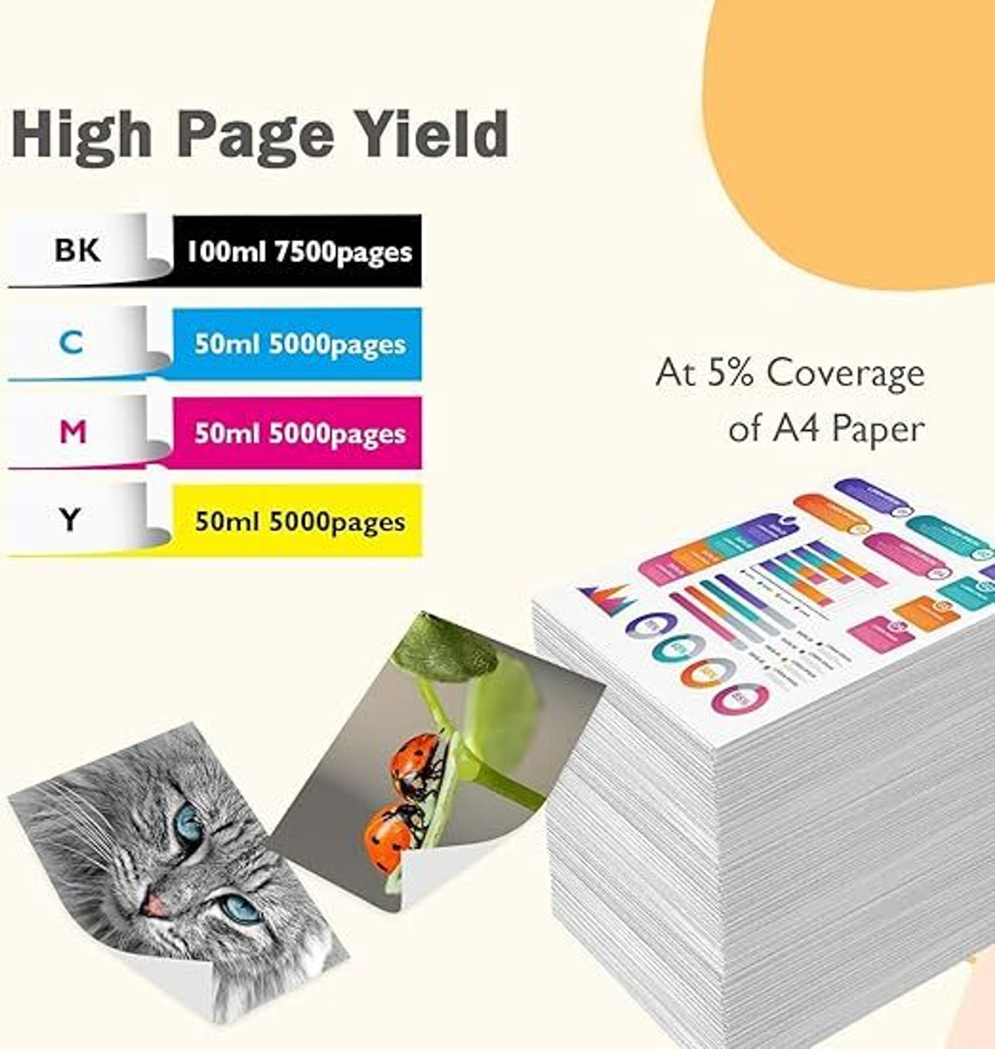 Image of Gedi 790 Ink Refill Compatible DCP T520W, T300, T310, T420W, T500W, T220 Printer Tri-Color Ink Bottle