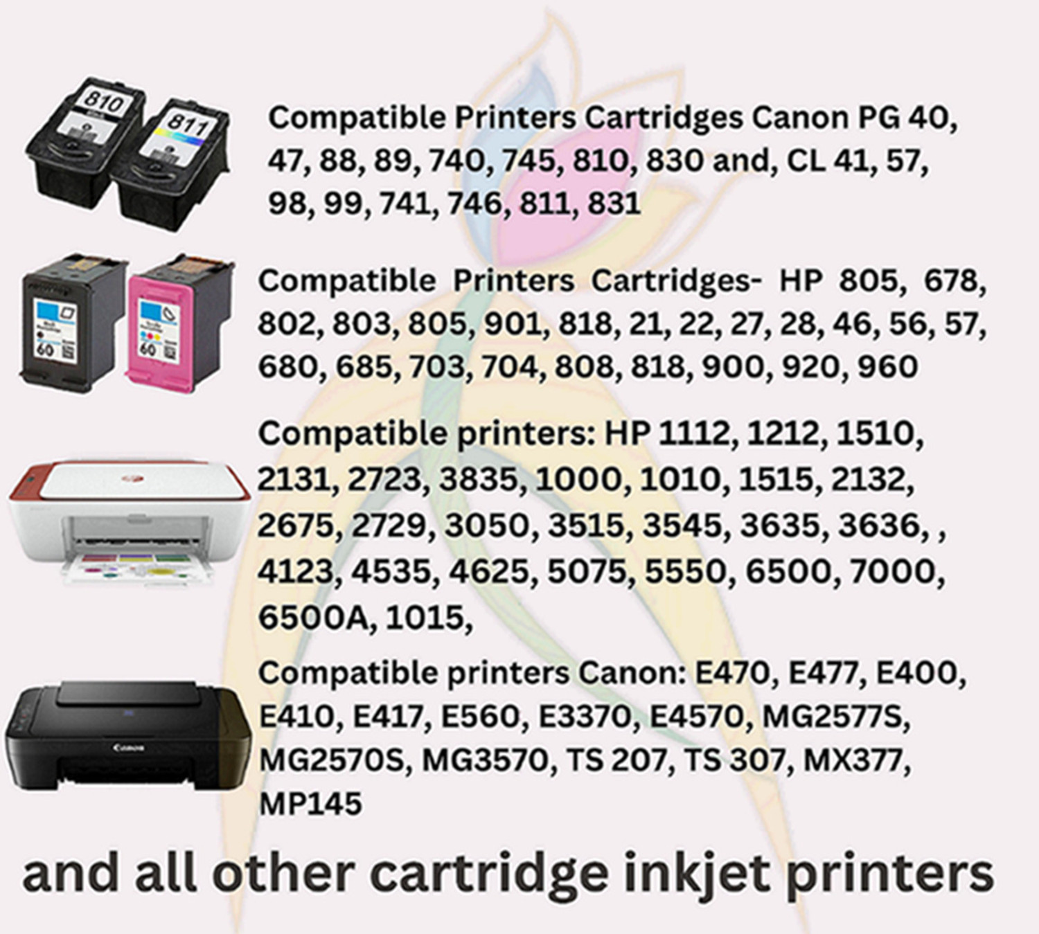 Image of Ang Refill kit For Can- MG3570, TS207, TS307, MX377, MP145 and all other cartridge Black + Tri Color Combo Pack Ink Bottle