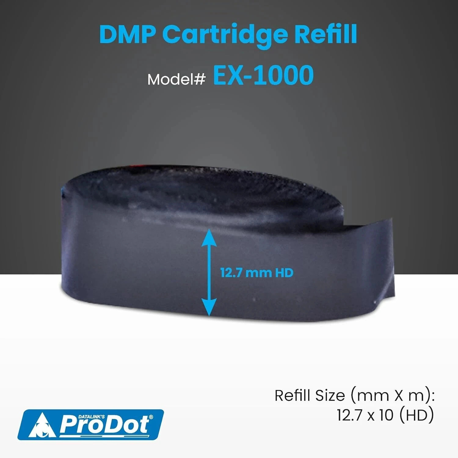 Image of PRODOT EX-1000 (12.7 x 10 Mtr) Ribbon for Dot Matrix Printer Cartridge Black Ink Cartridge
