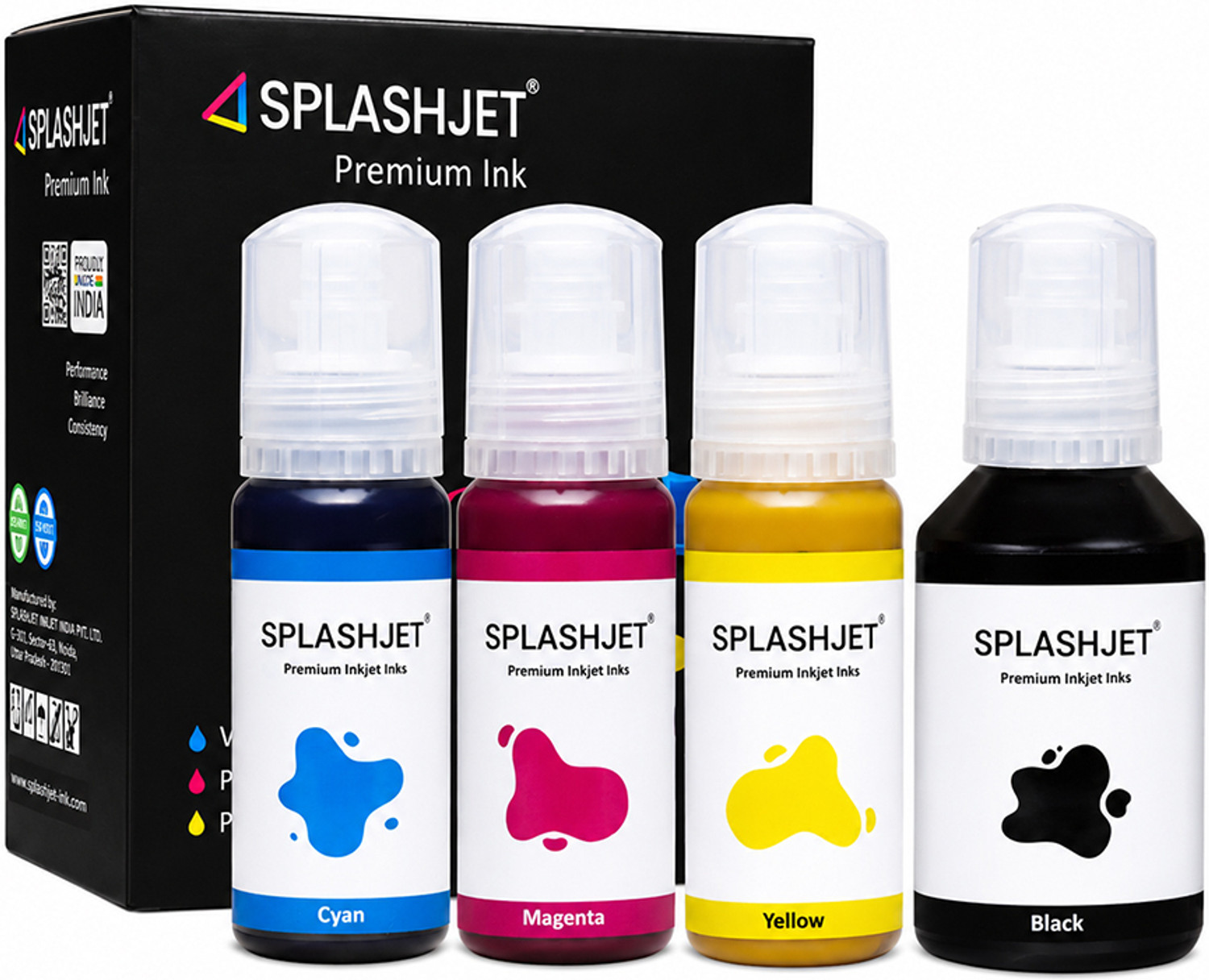 Image of Splashjet 008 Ink for Epson L6460,L6490,L6580,L6570,L6550,L15160,L15180,16150,16650,5150 Black - Twin Pack Ink Bottle