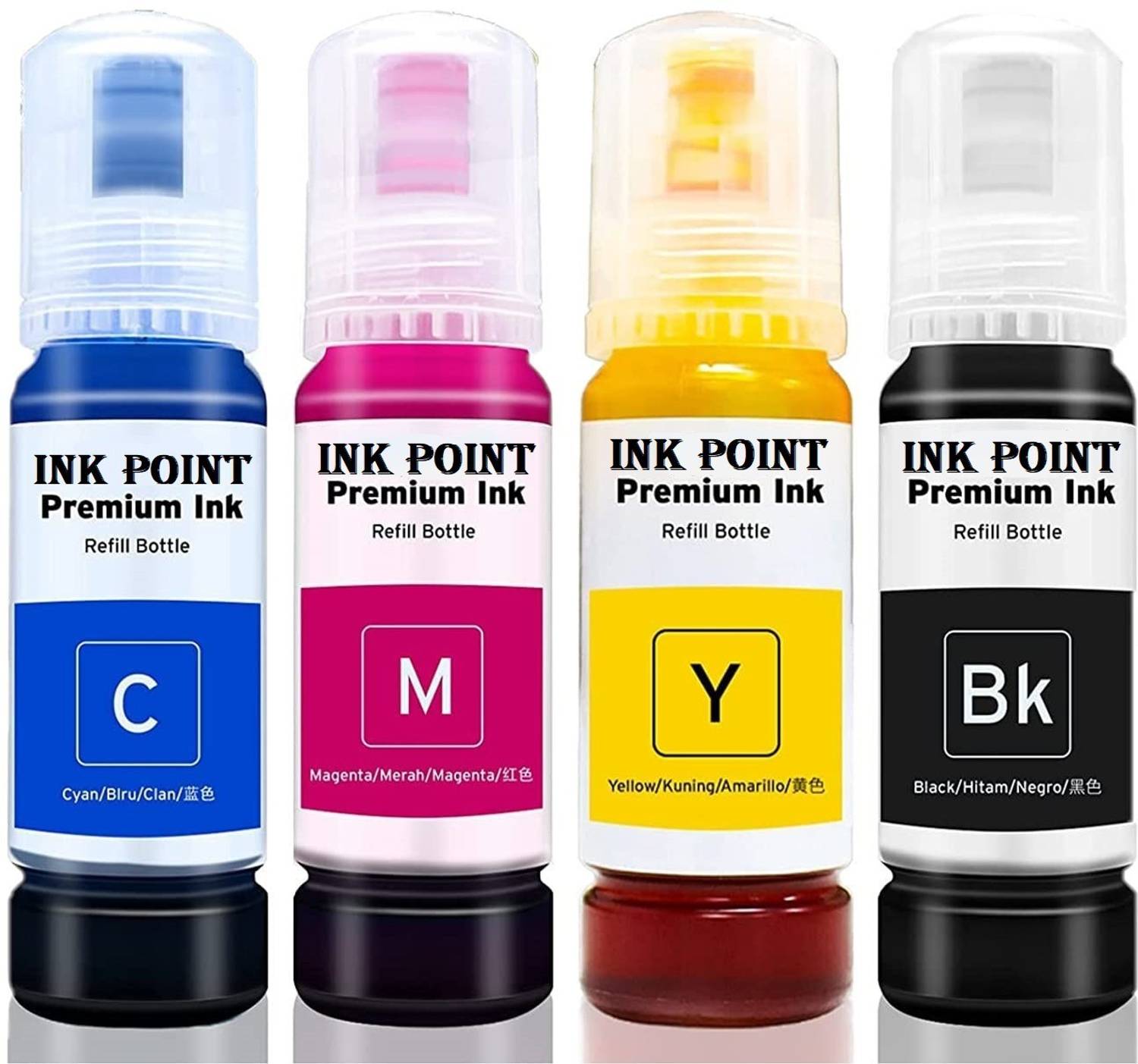 PRINTIFY Refill Ink High-Quality 003/001 Ink for Epson L3110 L3150 L4150 L4160 L5190 Black + Tri Color Combo Pack Ink Bottle