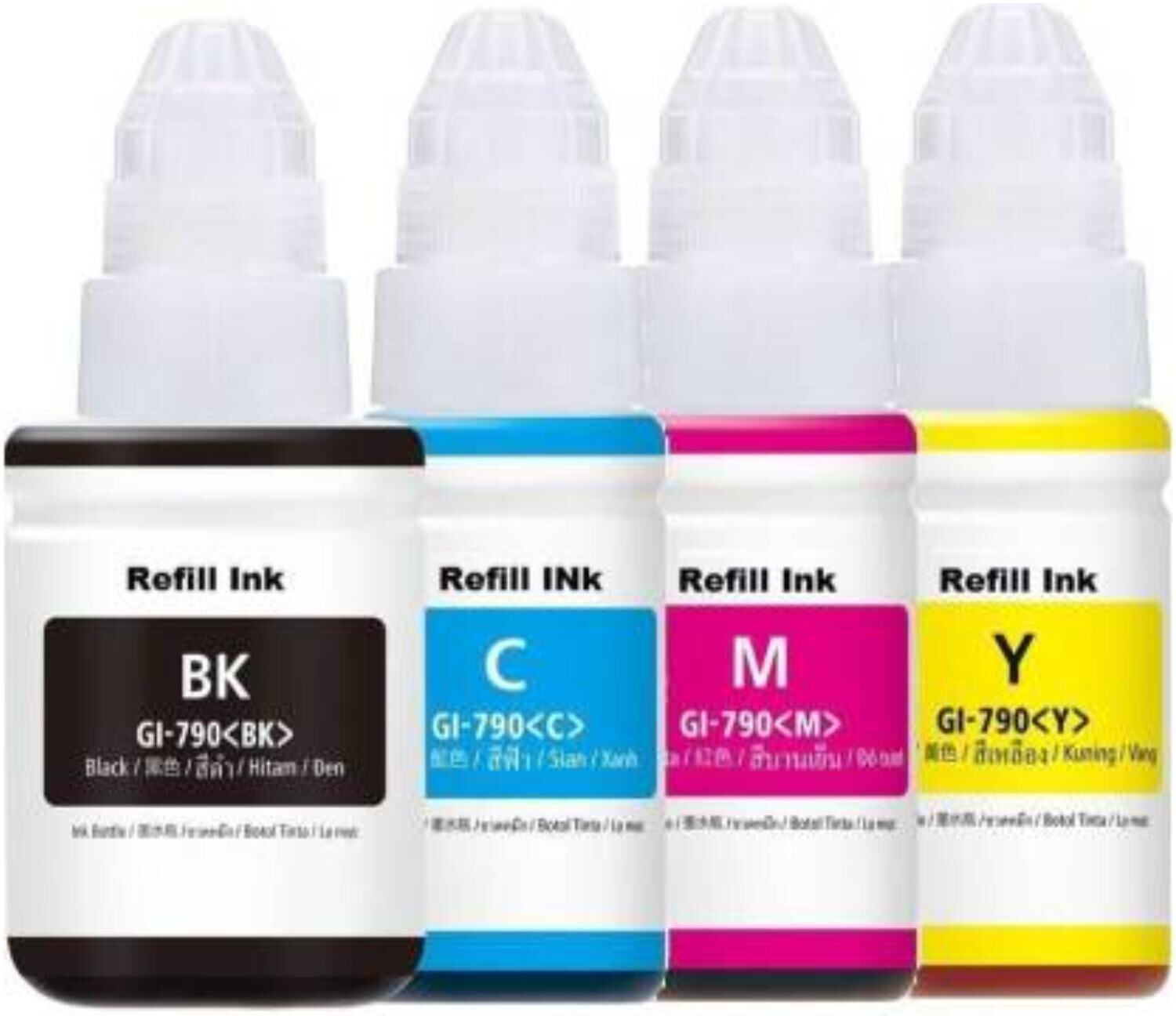 Image of NNPRO G1000 G1010 G2000 G2002 G2010 G2012 G3000 G3010 G3012 G4000 G4010 Black + Tri Color Combo Pack Ink Bottle