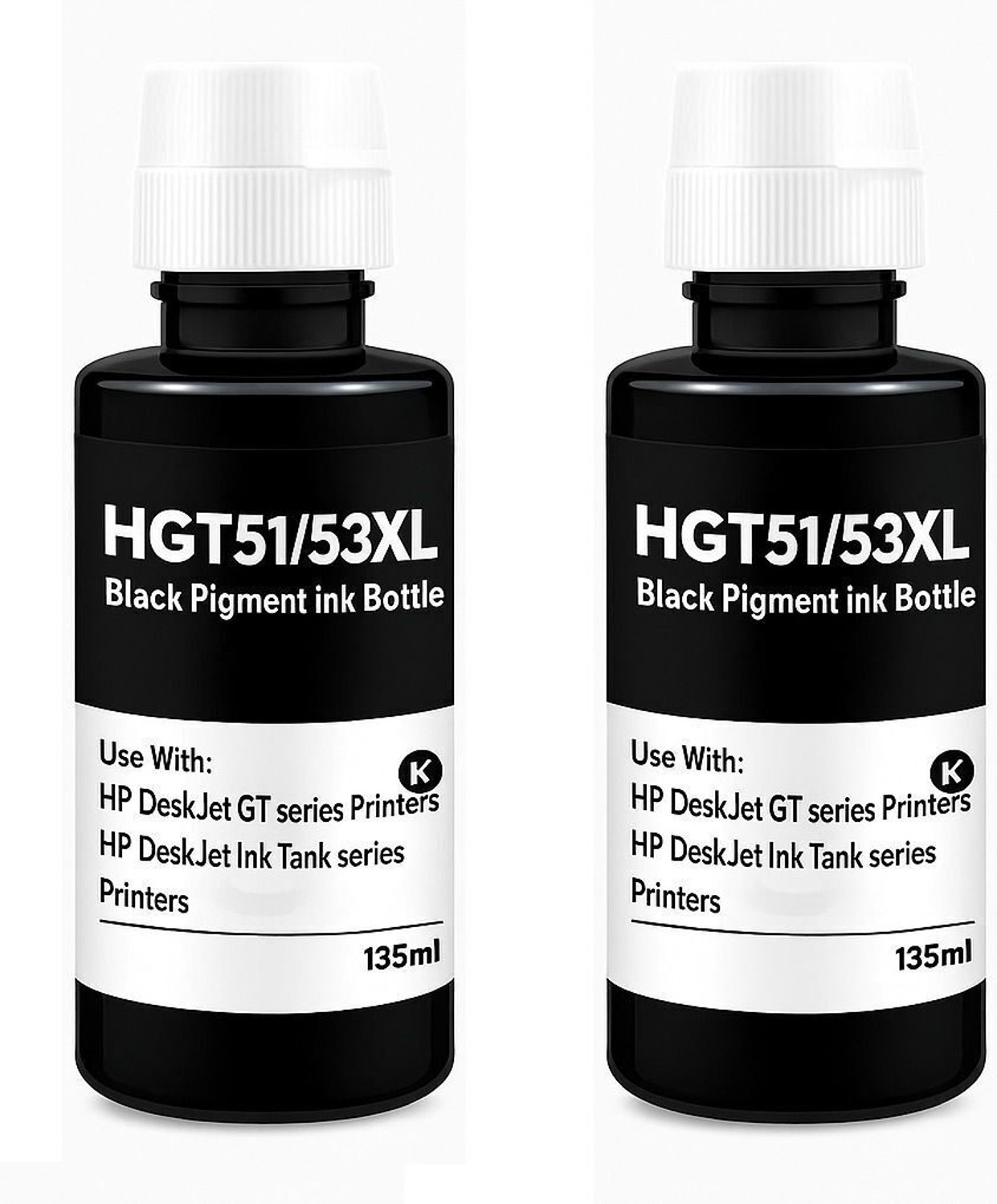 Image of salaar GT51 /53XL Compatible Refill Ink Use for HP 310,315,319,410,415,419,GT5810,GT5821 Black - Twin Pack Ink Bottle
