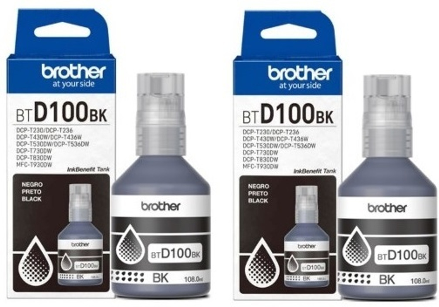 brother Original Ink Bottles BTD100 For T230 T430W T530DW T730DW T930DW ...