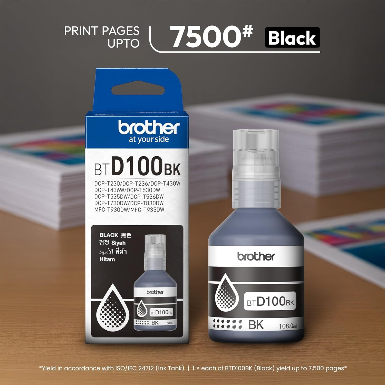 brother Original Ink Bottles BTD100 For T230 T430W T530DW T730DW T930DW ...