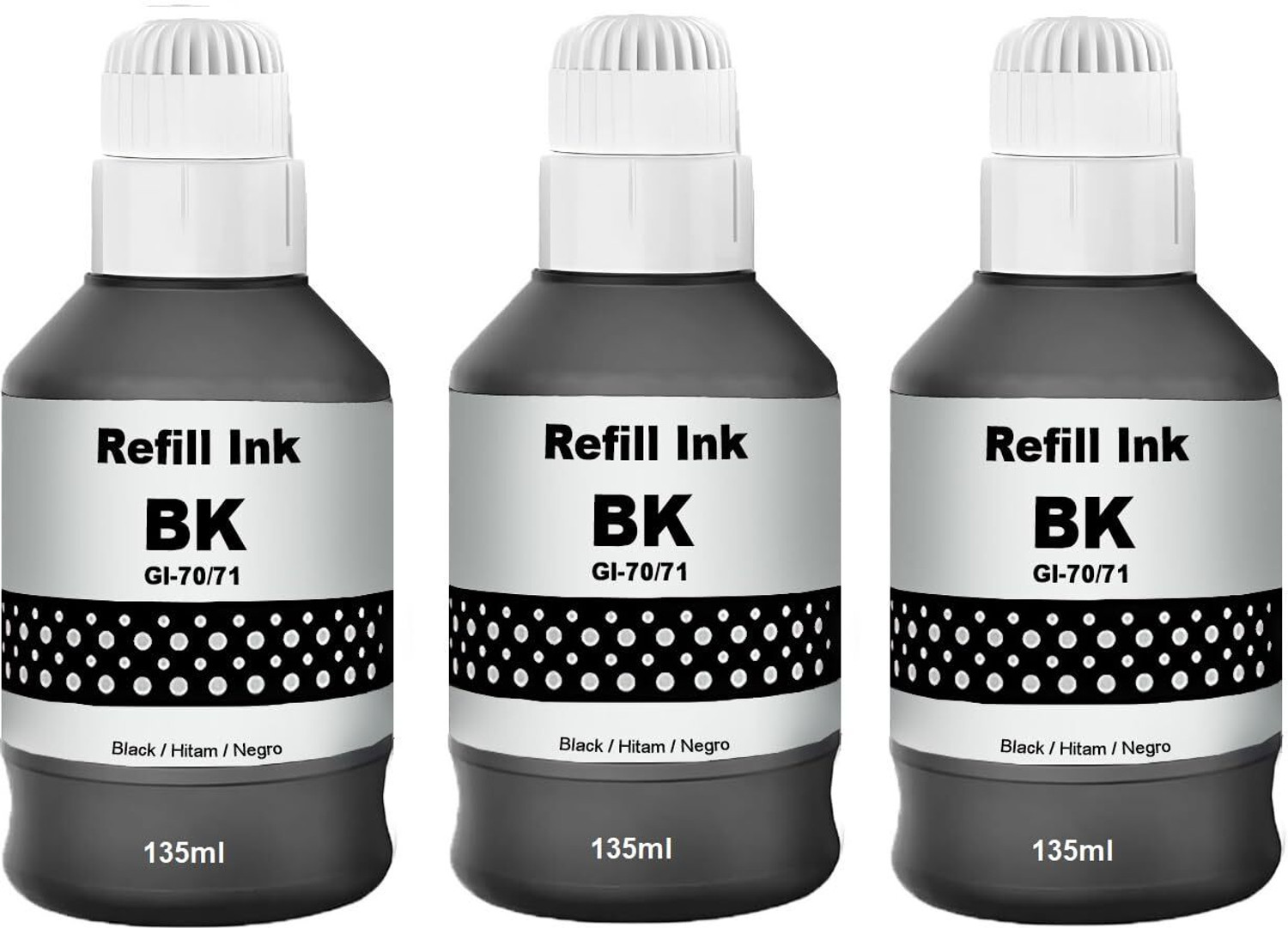 Image of Gedi GI71 Refill Ink for Canon G1020,G2020,G2021,G2060,G2730,G3020,G3021 Printer Black Ink Bottle