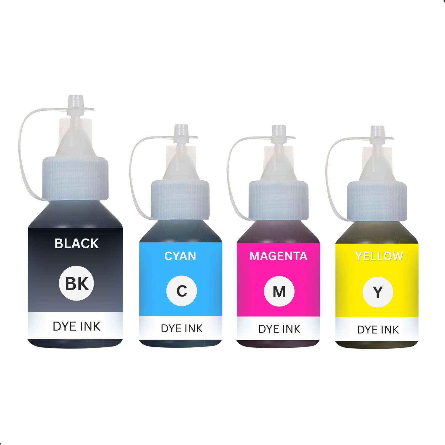STROPRINT ™ T-Series Original Compatible Ink For Brother-BT6000BK,BT5000,DCP T300,T500W Black + Tri Color Combo Pack Ink Bottle