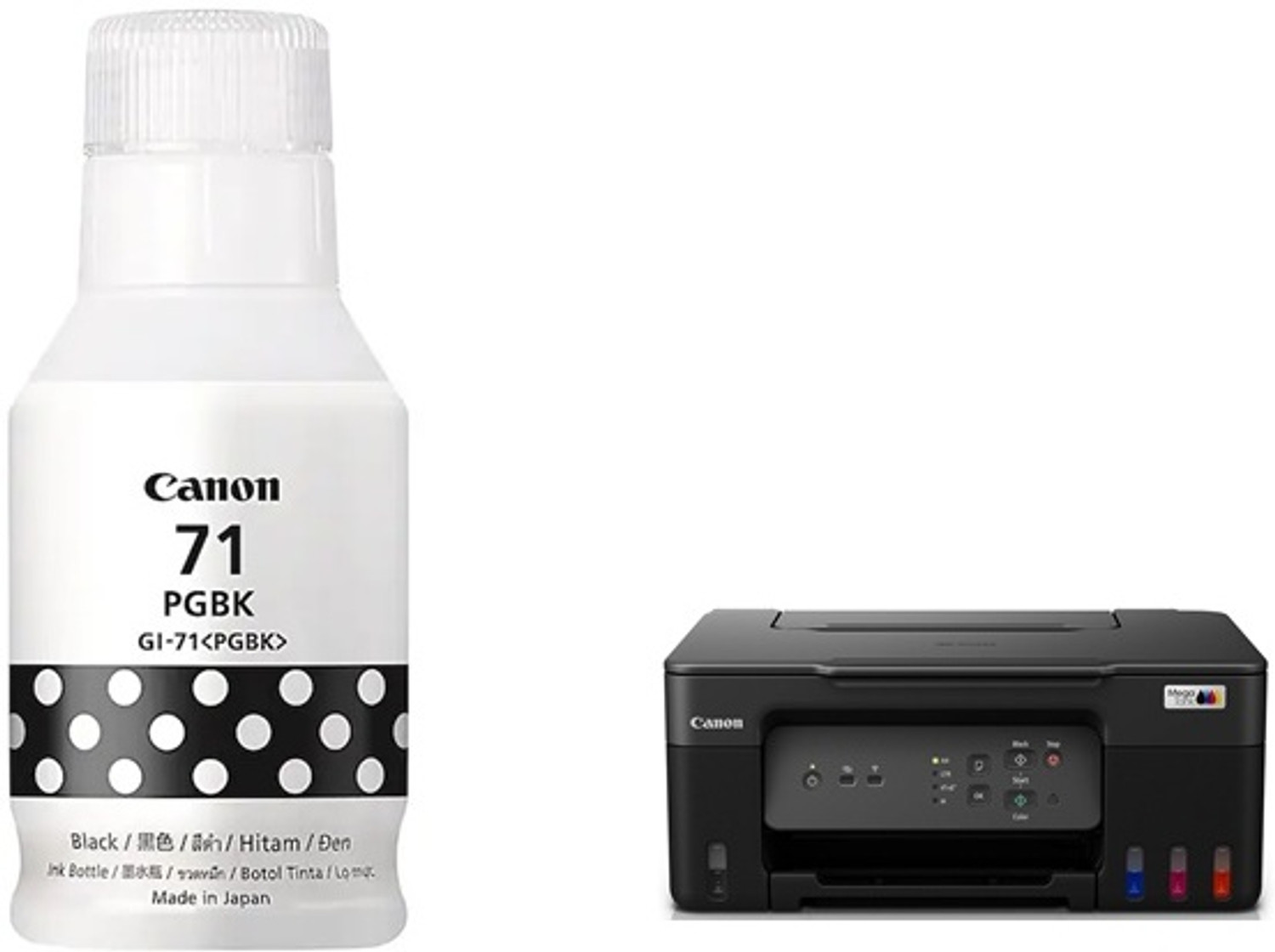 Image of CAN PIXMA CANON G 3730 135ML ORIGINAL SINGLE FUNCTION G 3730 INK TANK PRINTER INK GI71 Black Ink Bottle
