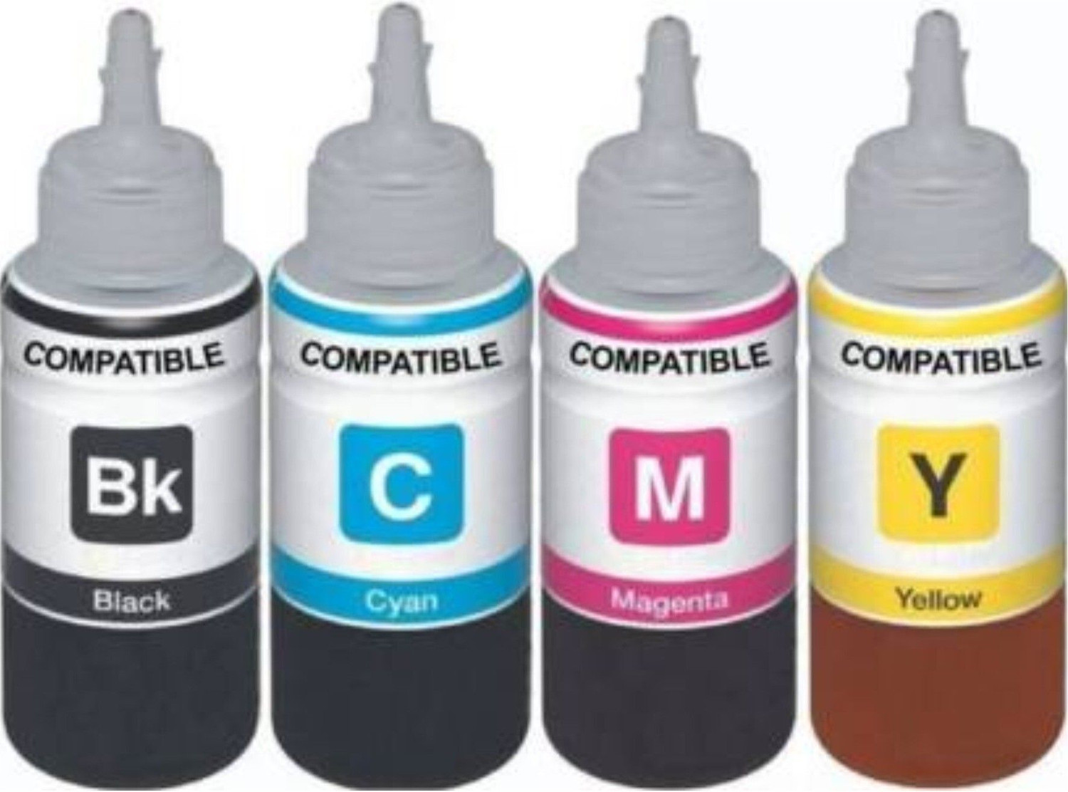 Image of Printcare Ink Refill for Canon G Series GI 790 Compatible Canon PIXMA G1000,G1010,G1100,G2000,G2002,G2010,G2012,G2100,G3000,G3010,G3012,G3100,G4000,G4010 Black + Tri Color Combo Pack Ink Bottle