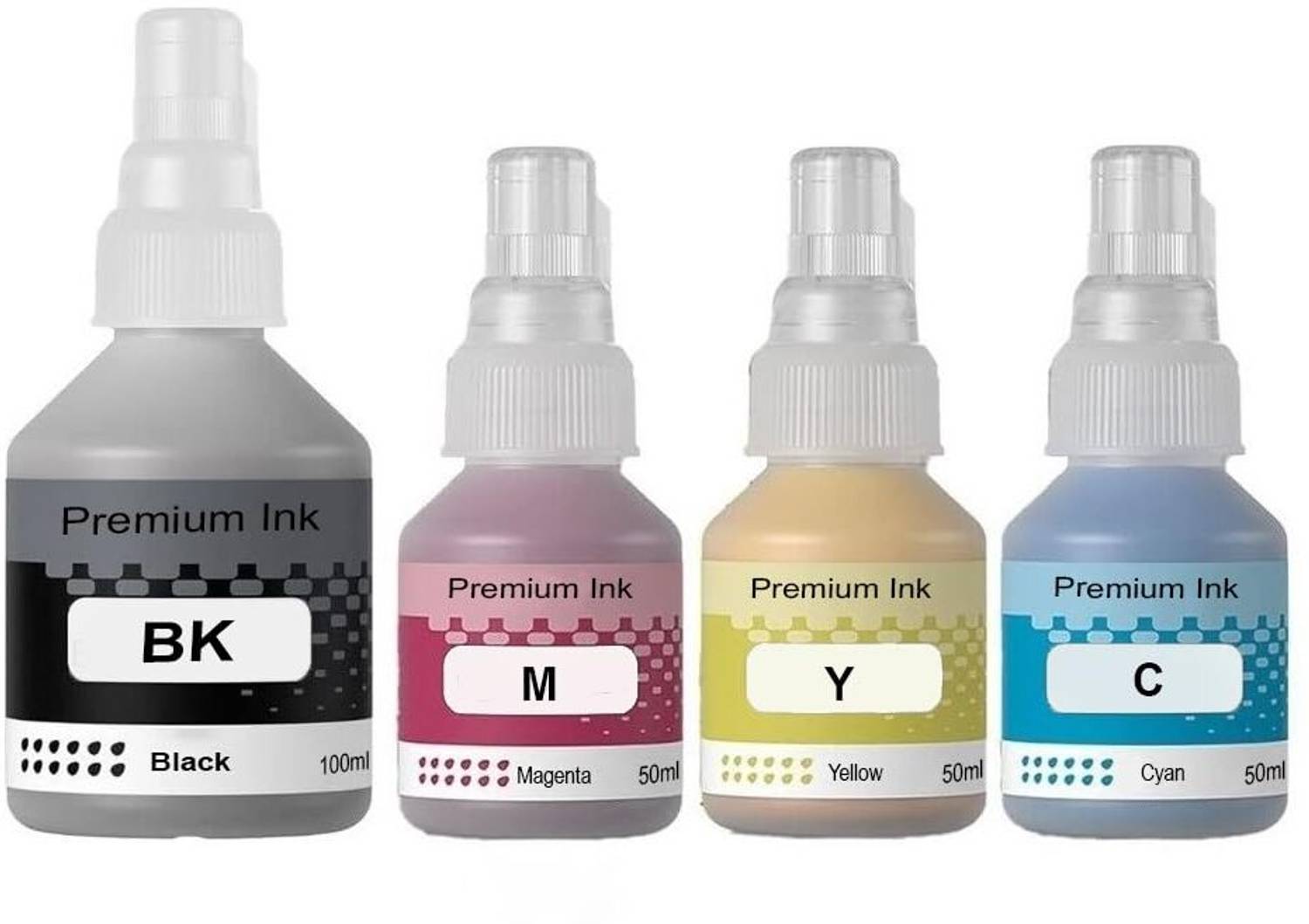 HYNEAR Refill Ink BT5000CMY BT6000BK Compatible For Brother T Series DCP T520W Printer Black + Tri Color Combo Pack Ink Bottle