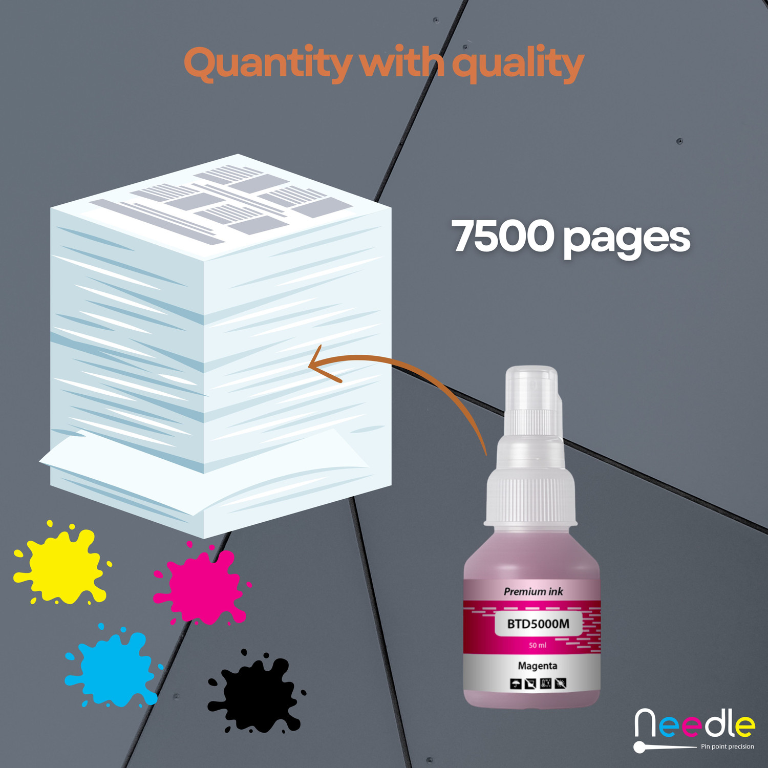 Image of Needle BTD60 /BT5000 for DCP-T310 T220 T420 T510 T520 T700 T4000W Printers 50 gms each Magenta Ink Bottle
