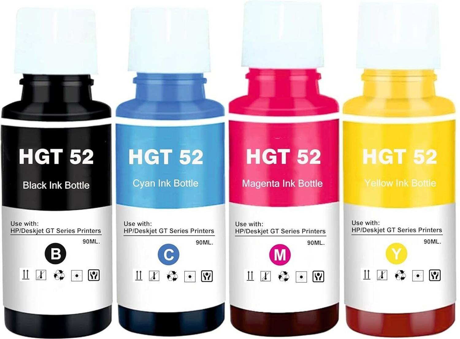 spotink HGT 51/52 Refill ink Compatible For HP 310 315 319 410 415 419 5810 Printers Black + Tri Color Combo Pack Ink Bottle