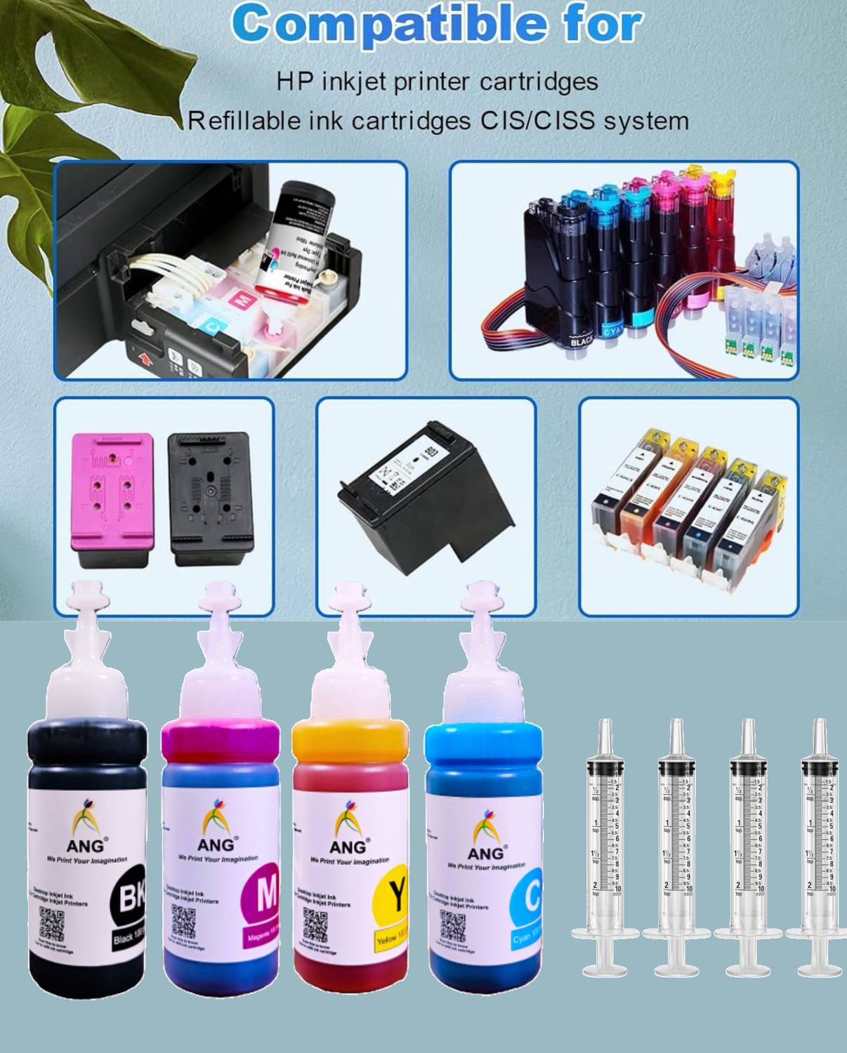 Ang Refill Ink for Canon E560, E3370, E4570, MG2577S, MG2570S, MG3570 - Image 4