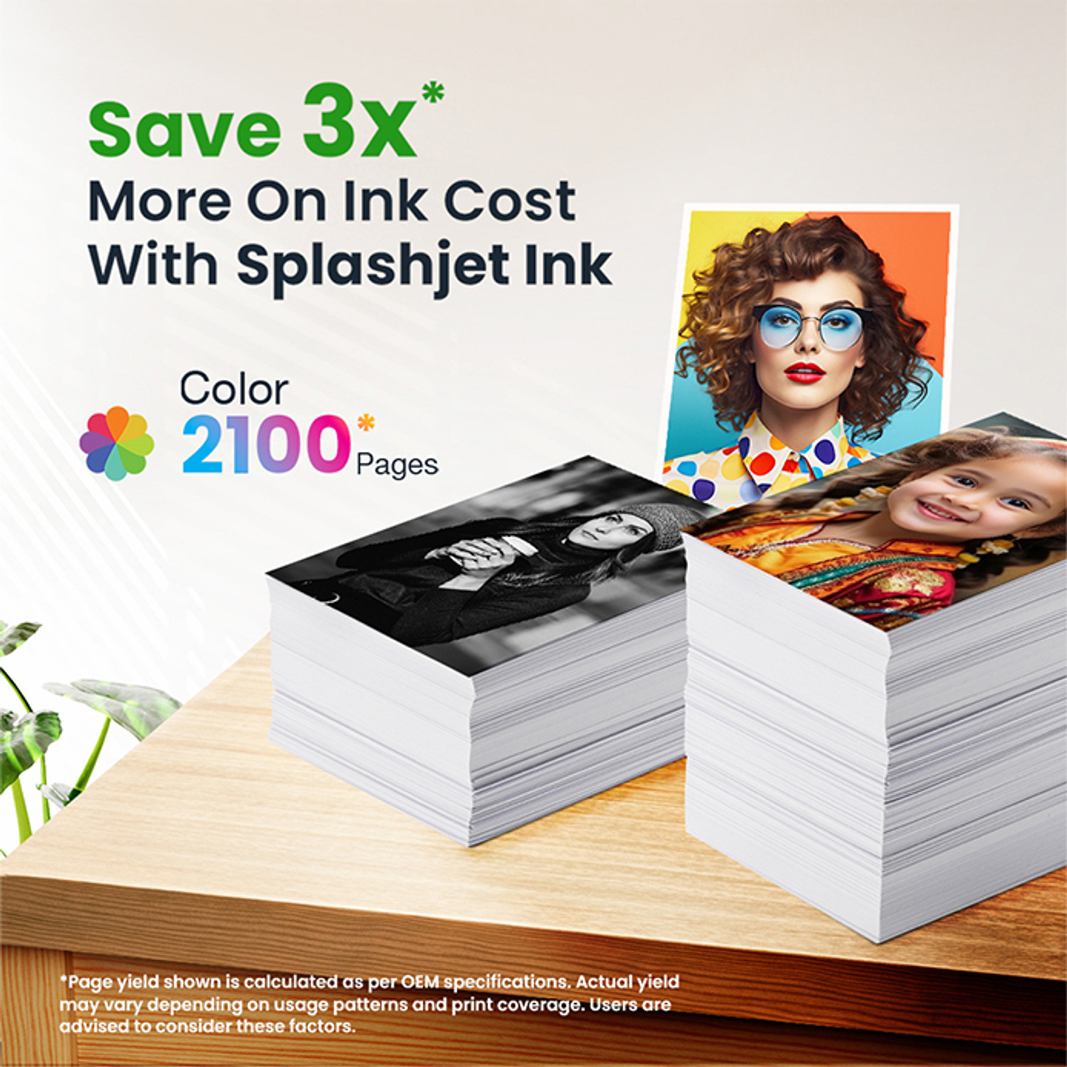 Image of Splashjet 057 Photo Dye Ink for EP L8050 Printer - (70gm x C /M /Y /K /LC /LM) - 503492 Black + Tri Color Combo Pack Ink Bottle