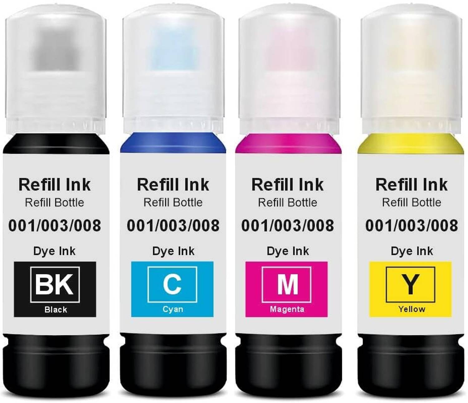 Gedi 003 Refill Ink for Epson L3110,L3150,L3250,L3252,L3115,L3116,L3101,L3210 Printer Black + Tri Color Combo Pack Ink Bottle