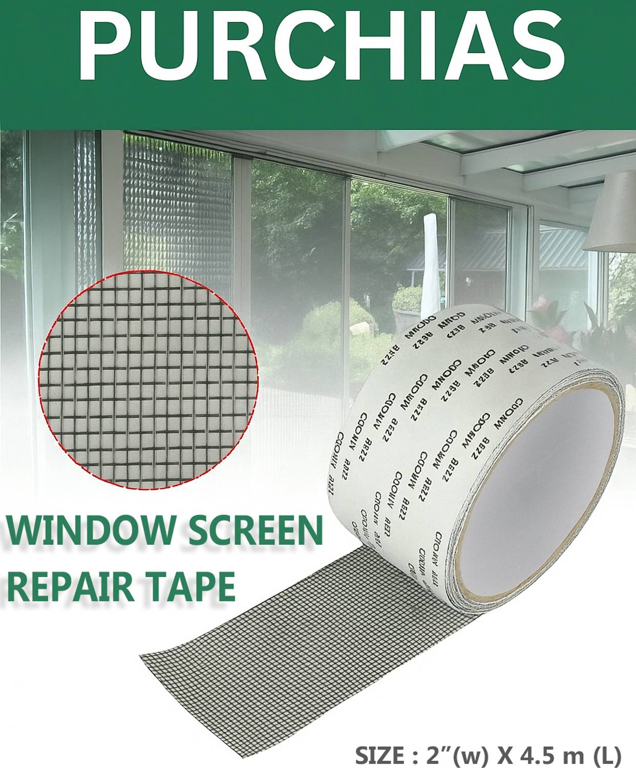 PURCHIAS Anti-Mosquito 3 Layer Tape Strong Adhesive Window Screen Repair Tape (Manual) Insect Net