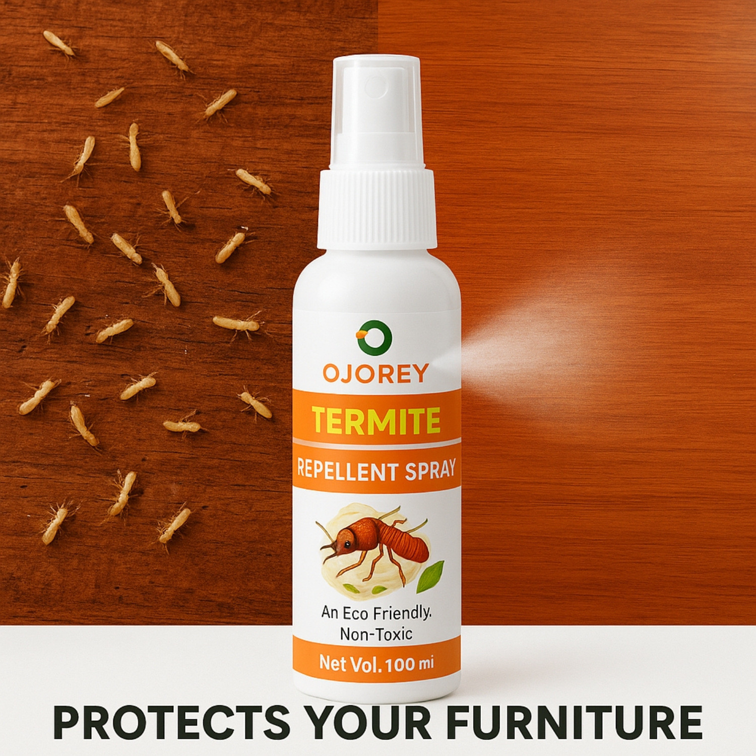 Image of OJOREY Termite Repellent Spray Non-Toxic 100% Herbal Safe for Home Kids Pets