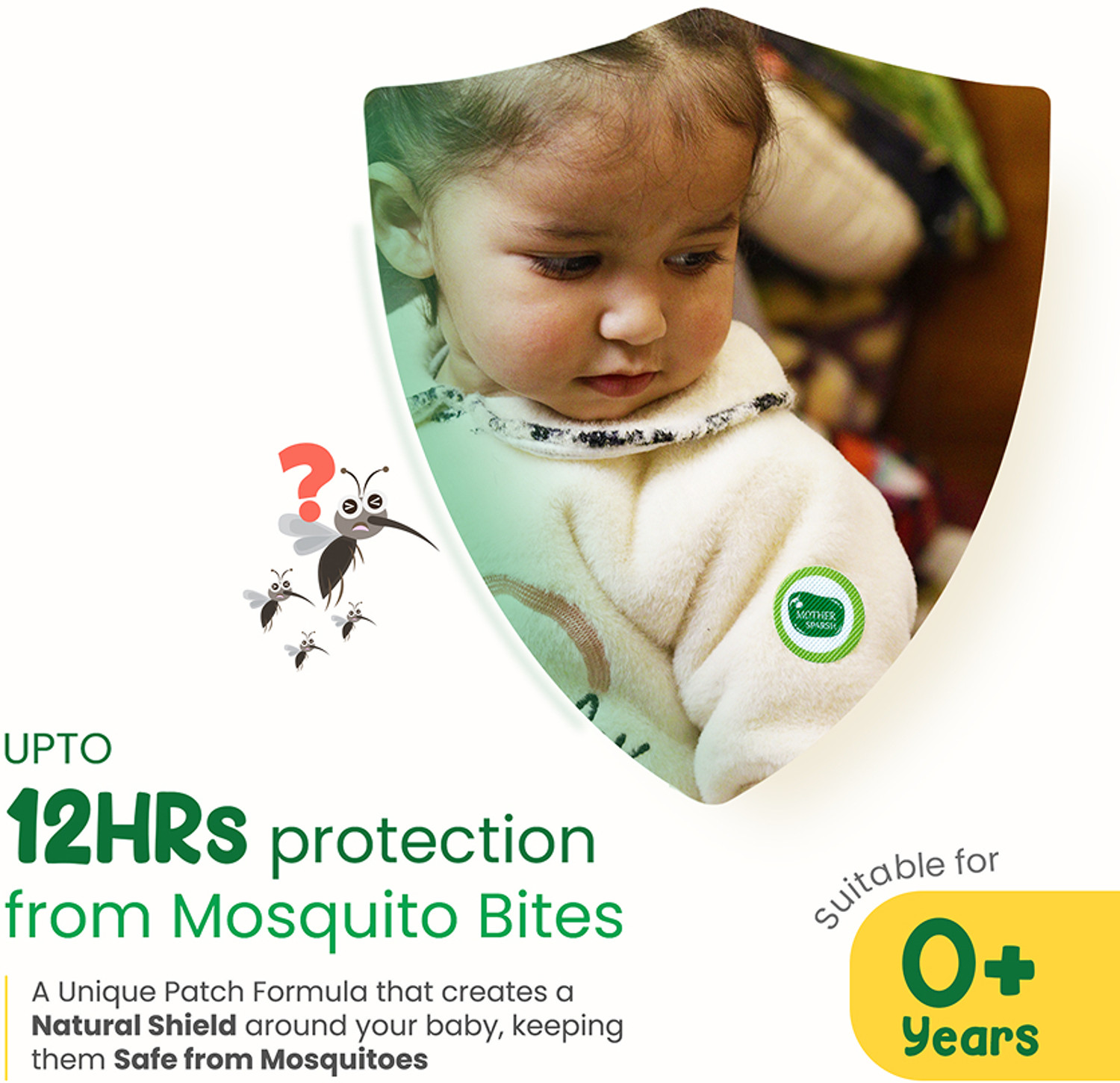 Image of Mother Sparsh 100% Natural Mosquito Repellent Patches for Babies, Protects from Dengue,Malaria