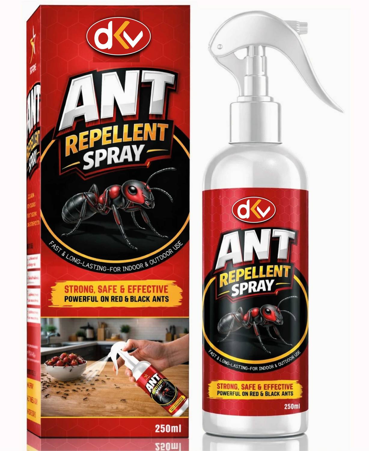 DKV Ant Repellent Spray for Home, Kitchen & Garden - Plant Based Natural & Safe