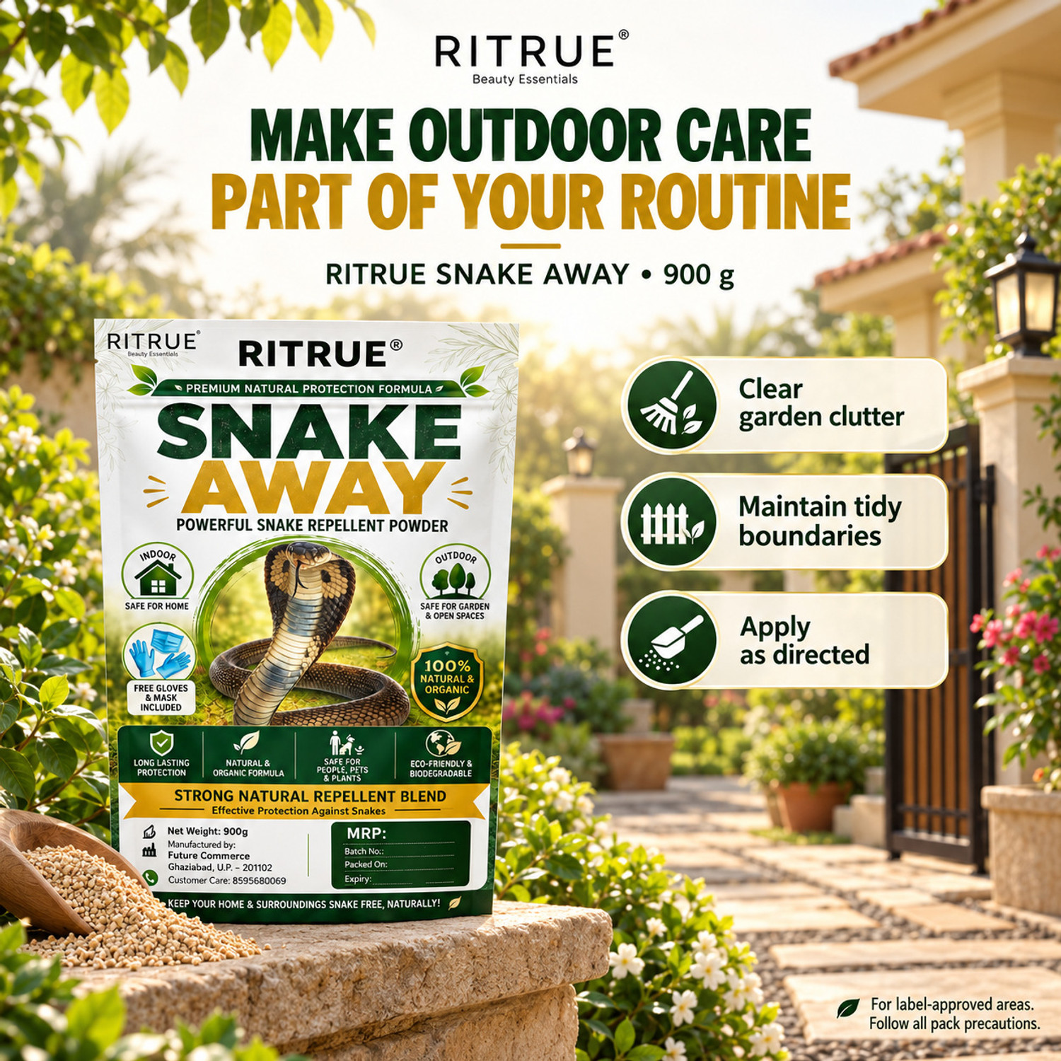 Image of RiTrue Ritrulyf Powerful Snake Repellent Powder Natural, Non-Toxic tablets, Pet Safe