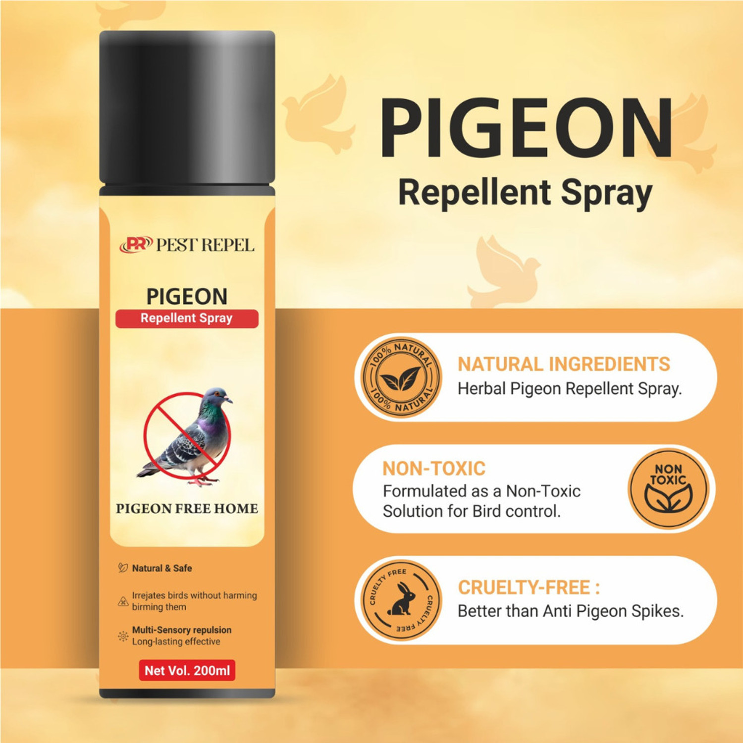 Image of PestRepel Bird Repellent Spray Non-Toxic Spray| Safe for Birds | Pigeon Repellent Spray