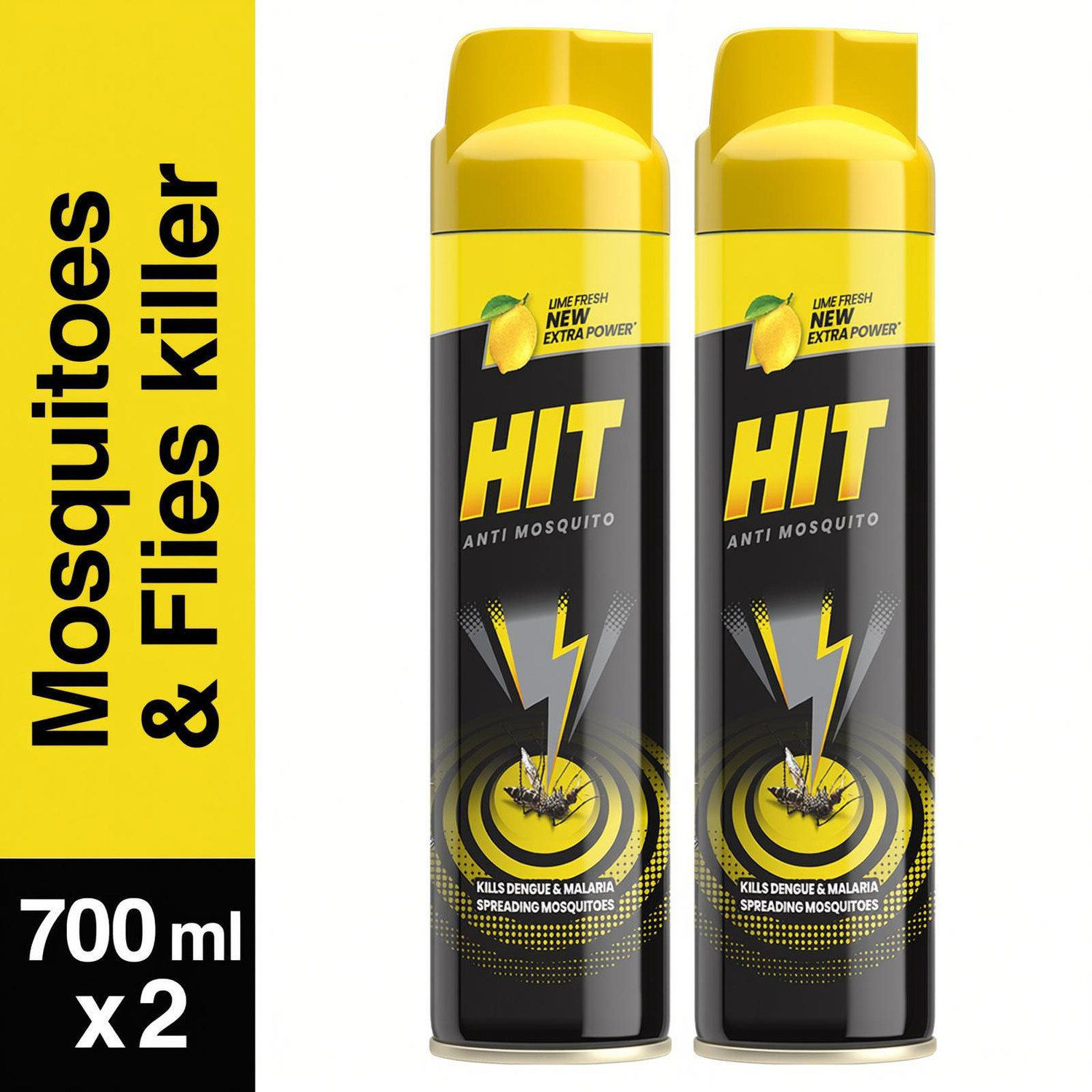 Image of Hit Mosquito & Fly Killer Spray - Lime Fresh (2 x 700 ml)