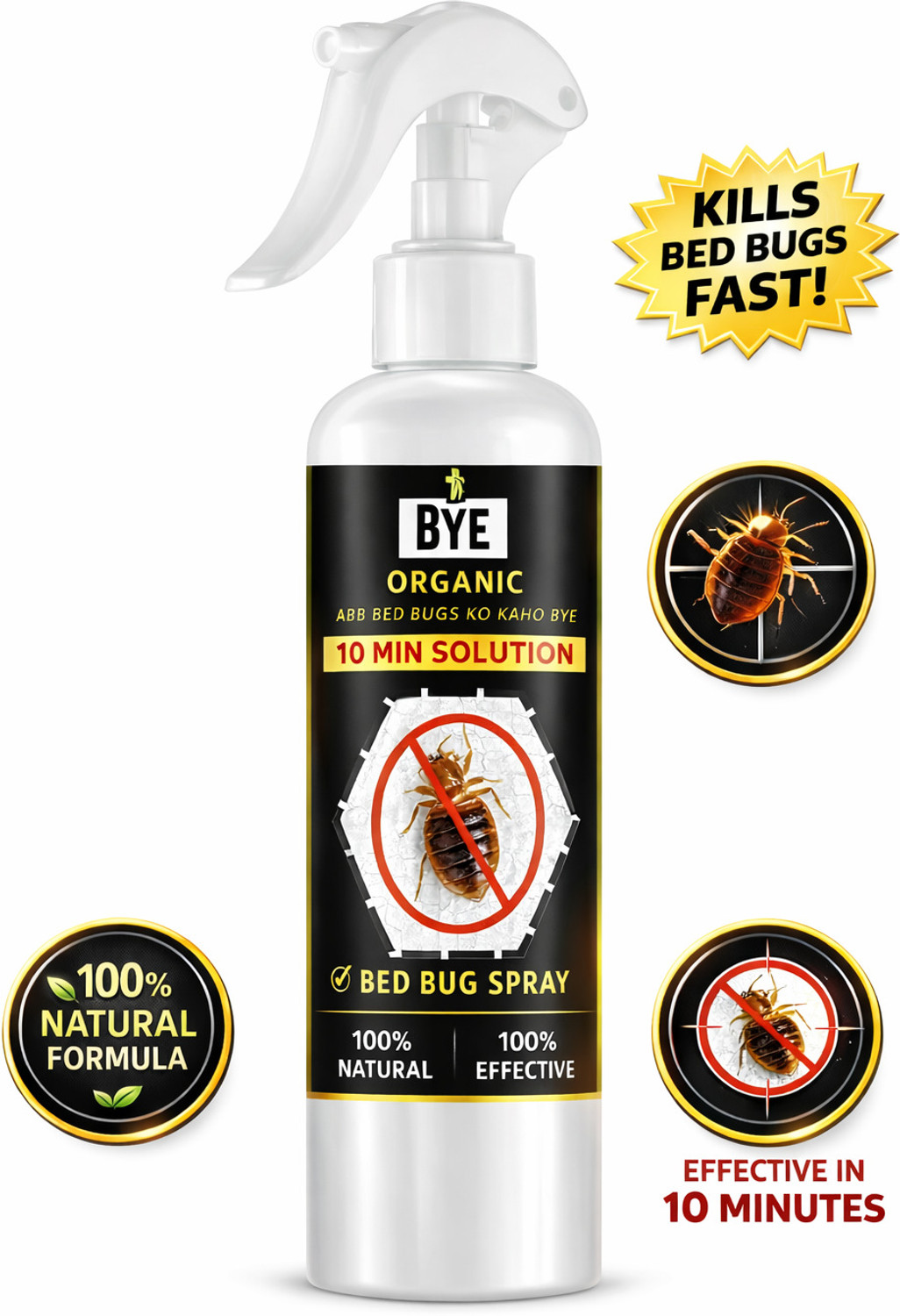 Image of Bye organic Bedbug Spray 200ml | Natural, Non-Toxic & Effective Bedbug Repellent for Home
