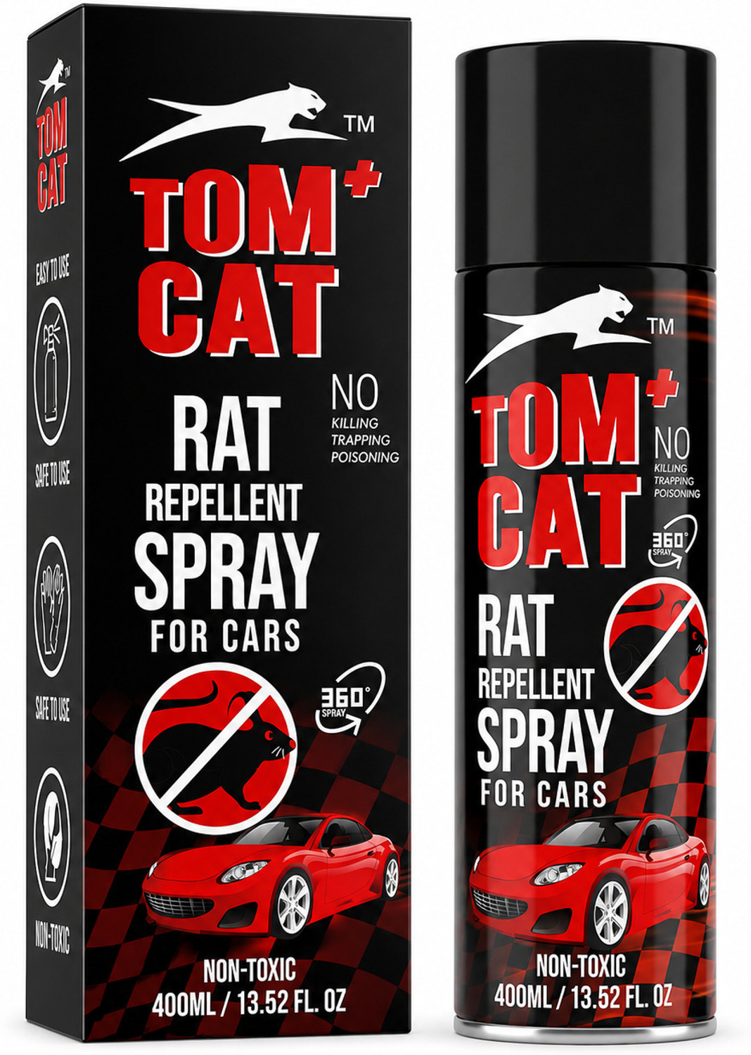 Image of TOM CAT SHADOW Rat Repellent Spray for Car Highly Effective, Leak Free Repellent Easy to Spray