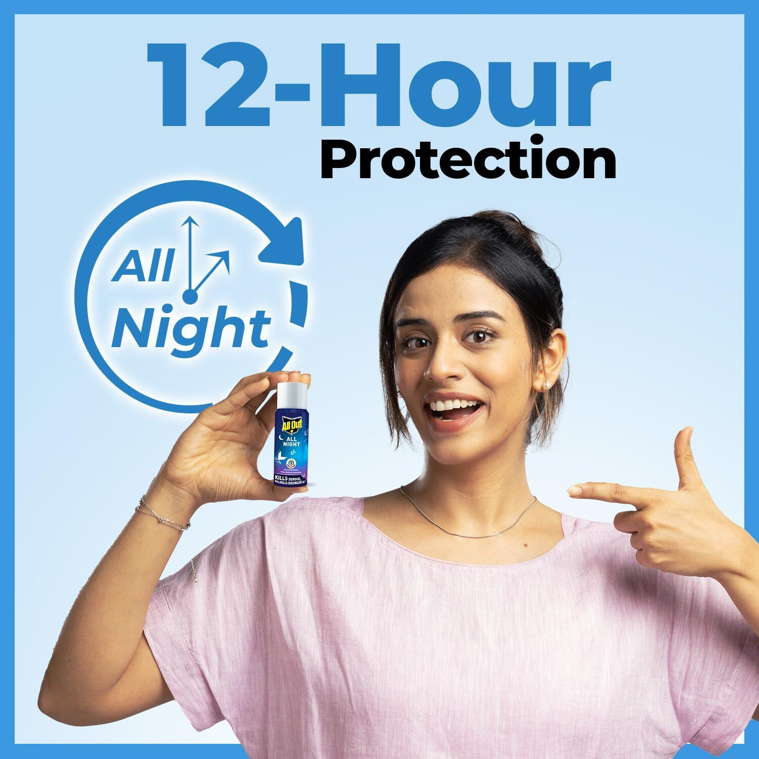 Image of All Out All Night Mosquito Killer Spray, 12 Hours protection, Lasts 60 Nights (30 ml)