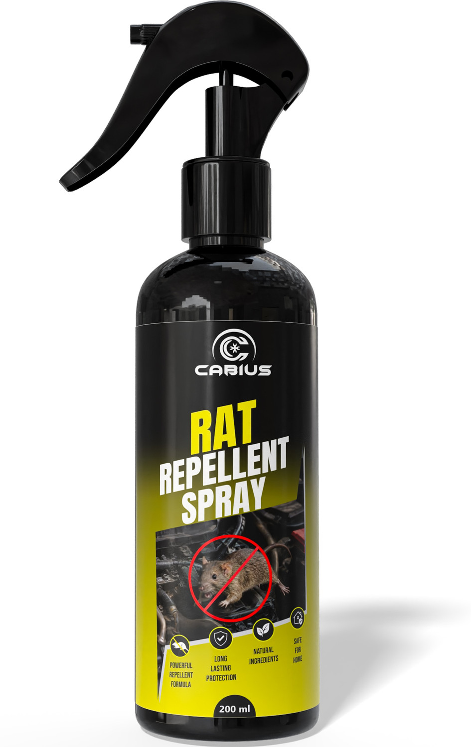 Image of CABIUS Natural Rat Repellent Spray for Cars | Rodent Protection for Engine Wires