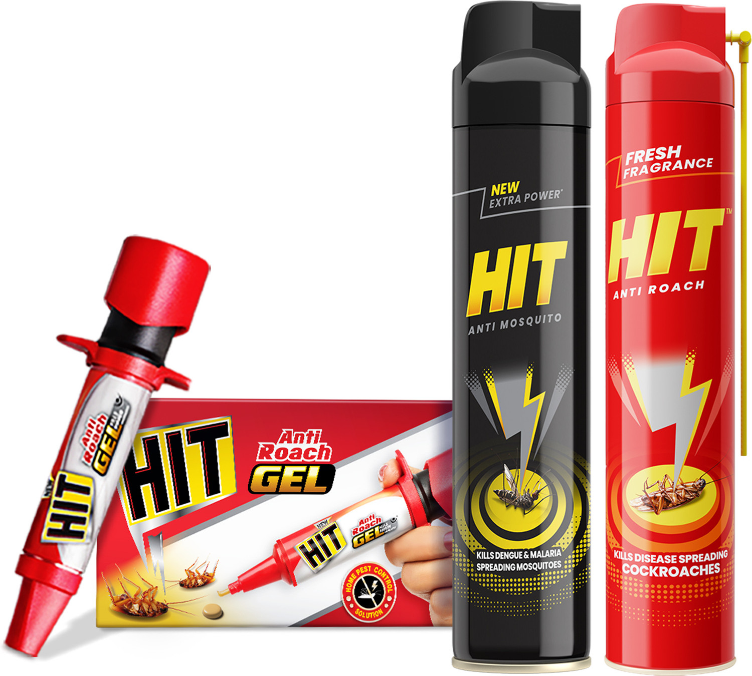 Image of Hit Anti Gel(20 g) Crawling Insect Killer(400ml) Flying Insect Killer(400ml)