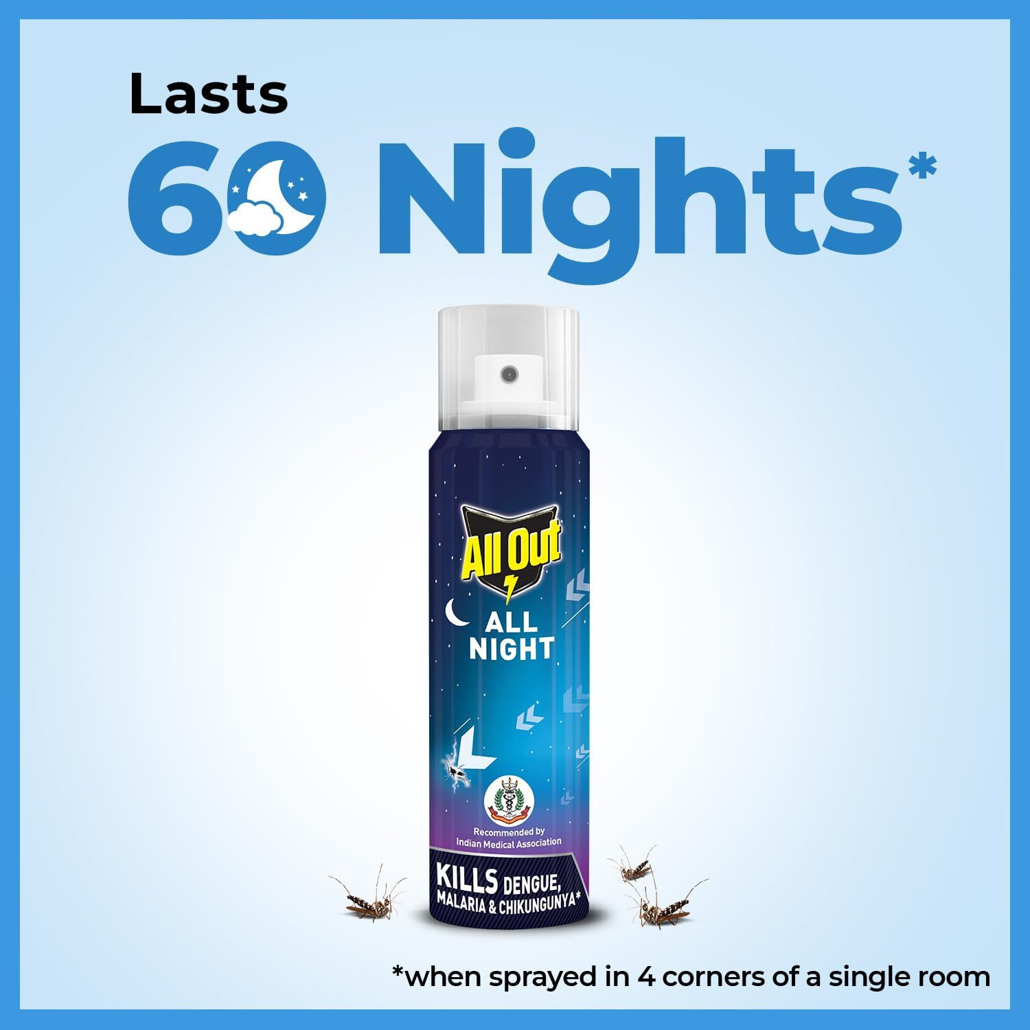 Image of All Out All Night Mosquito Killer Spray, 12 Hours protection, Lasts 60 Nights (30 ml)