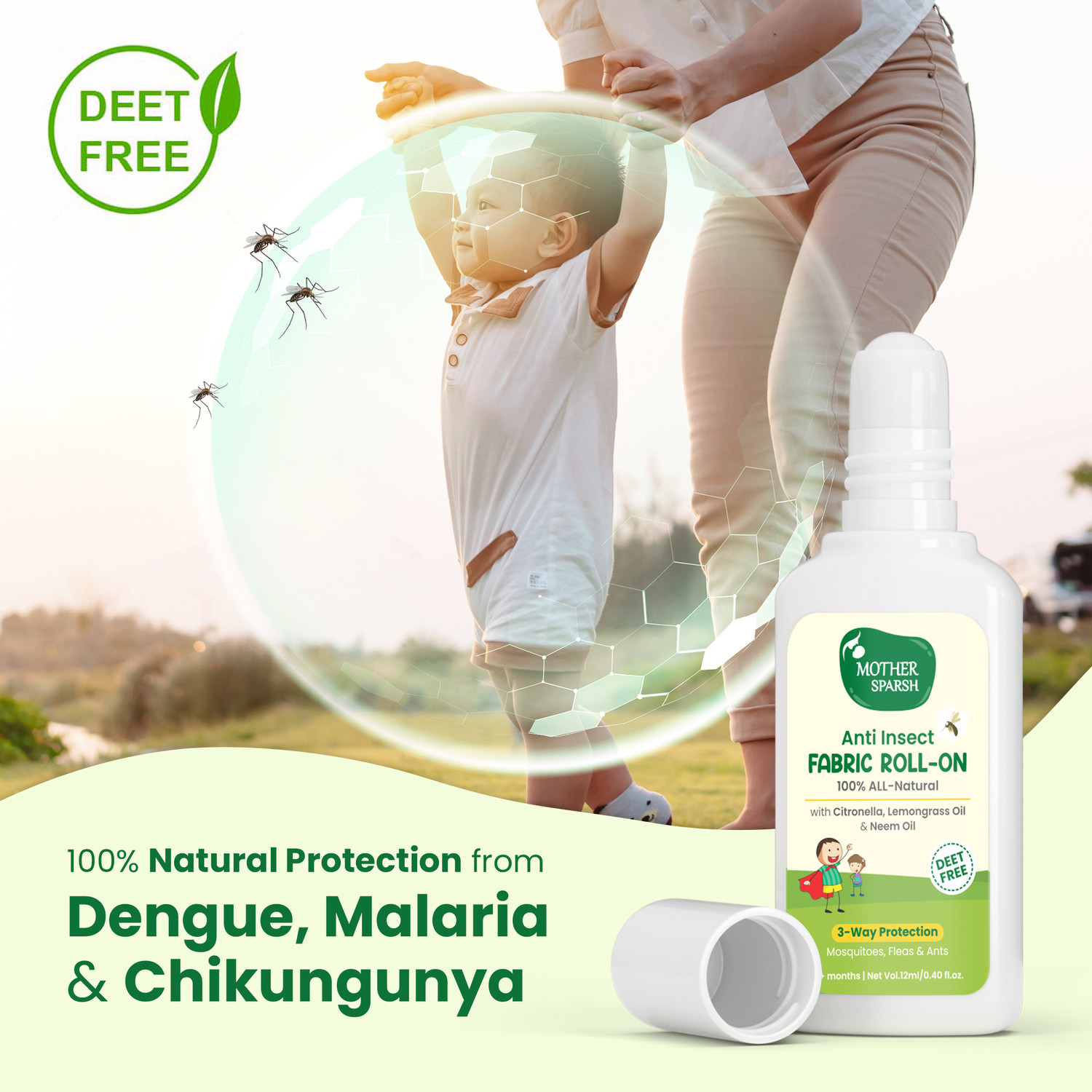 Image of Mother Sparsh Natural Mosquito Repellent Fabric Roll-on for Babies
