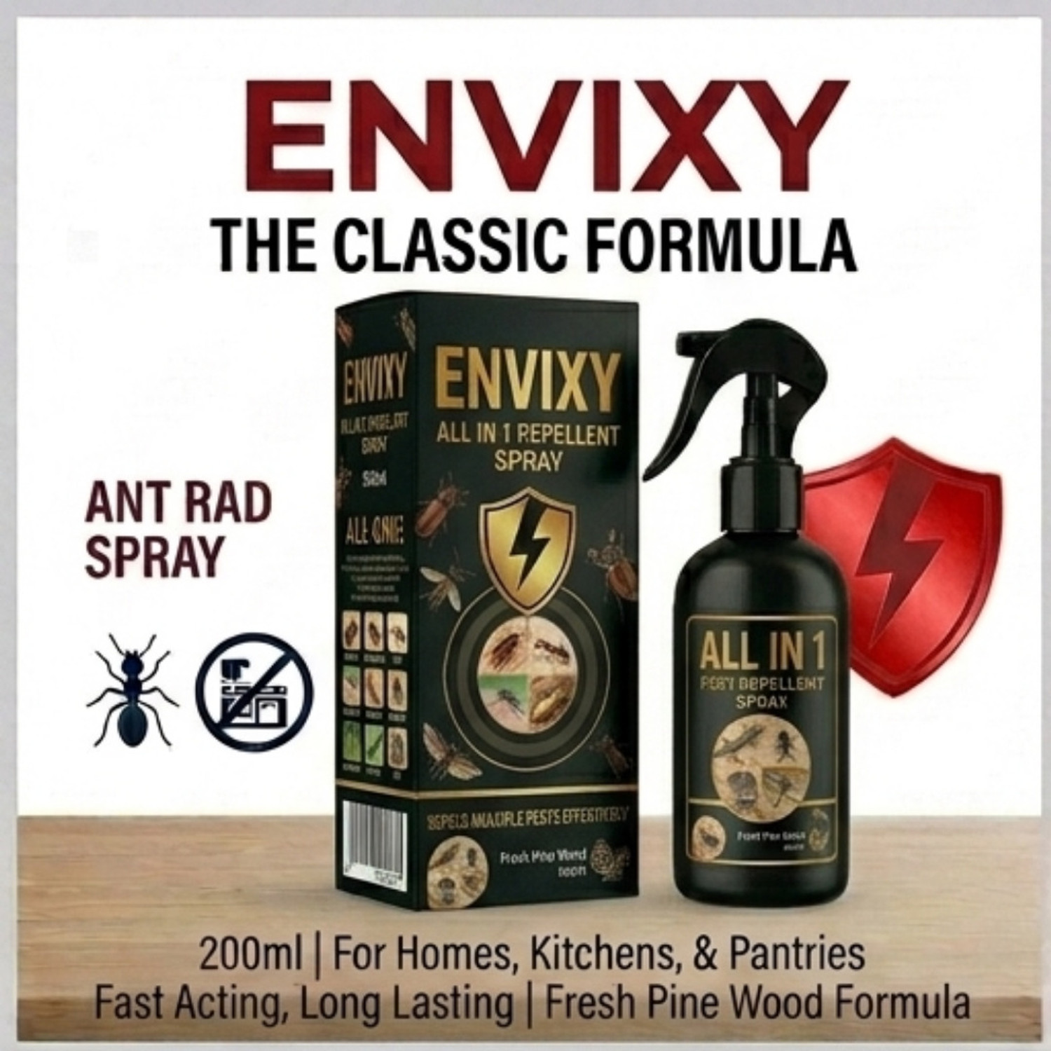 Image of ENVIXY Multi Purpuse Repellent Spray 200 ml Multi Shield Premium Protection Formula