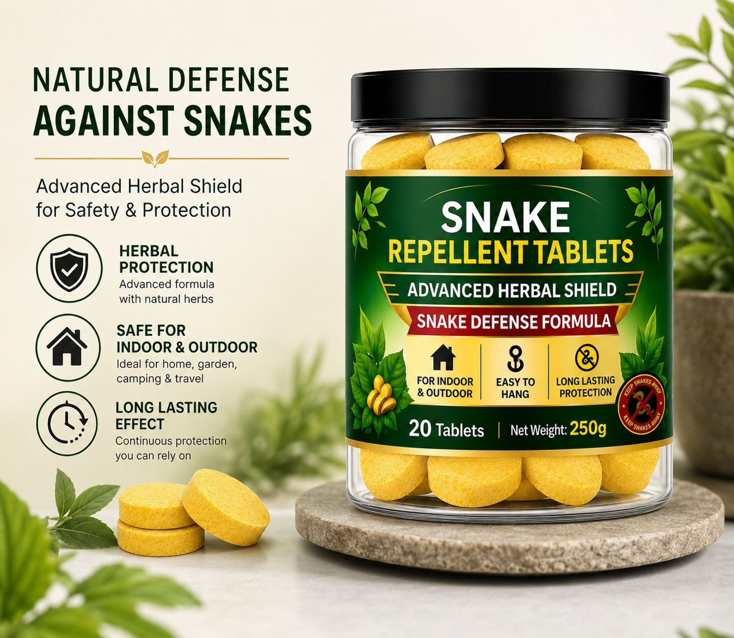 Image of sazzio Snake Repellent Tablets Advanced Herbal Shield Snake Defense Formula