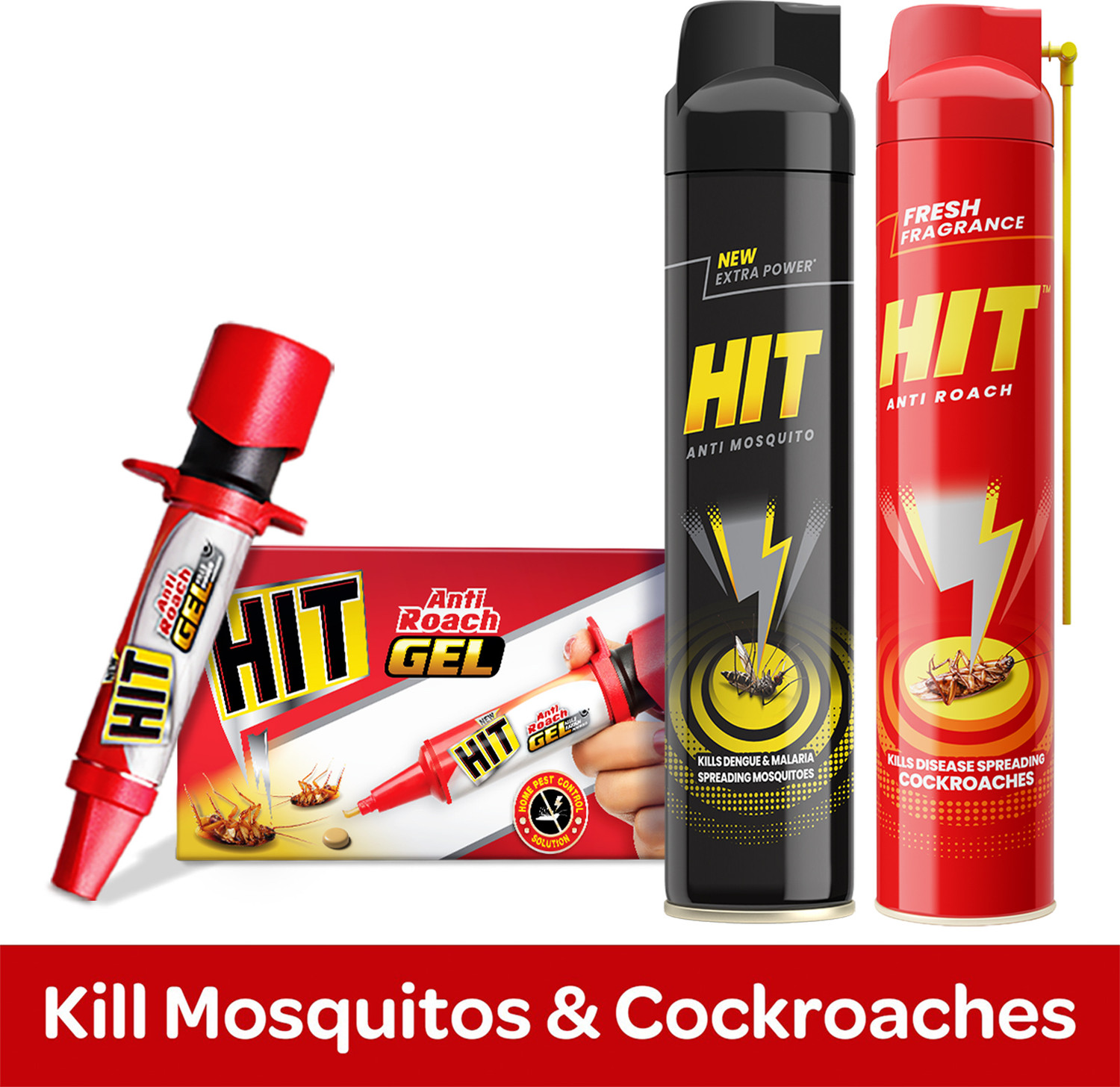 Image of Hit Anti Gel(20 g) Crawling Insect Killer(400ml) Flying Insect Killer(400ml)