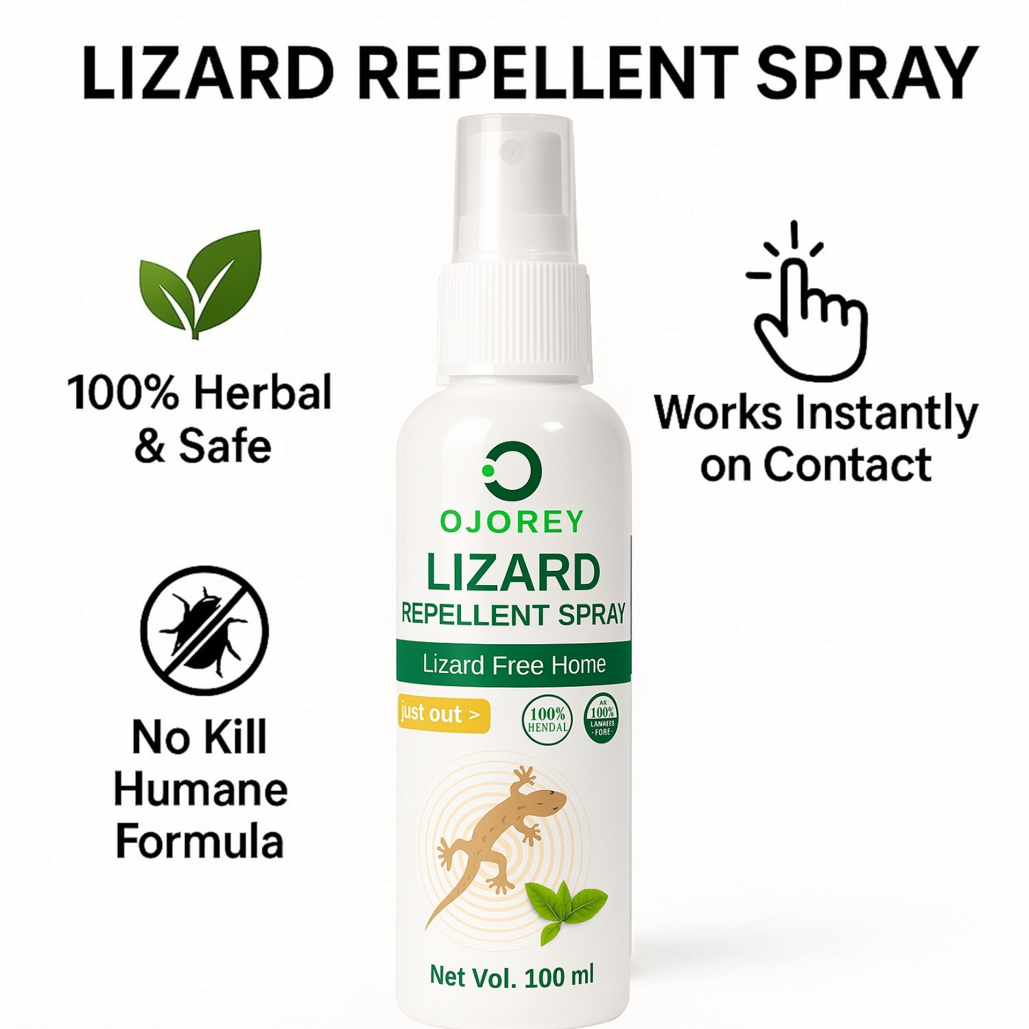 Image of OJOREY Lizard Repellent Spray Non-Toxic 100% Herbal Safe for Home Kids Pets