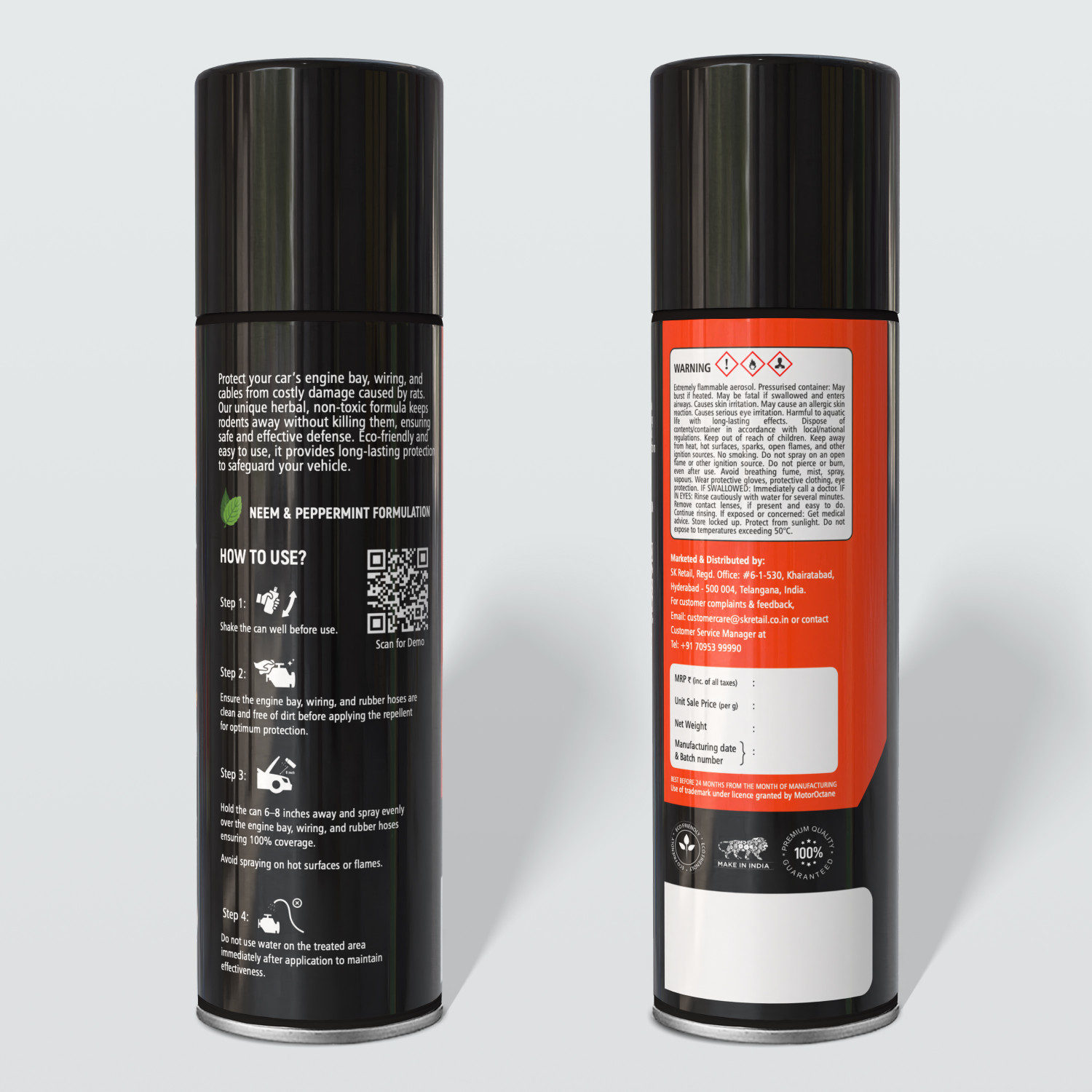 Image of MOTOROCTANE Car Rat Protect Spray for Engine Bay, Cables & Rubber Hoses, Electrical Wiring