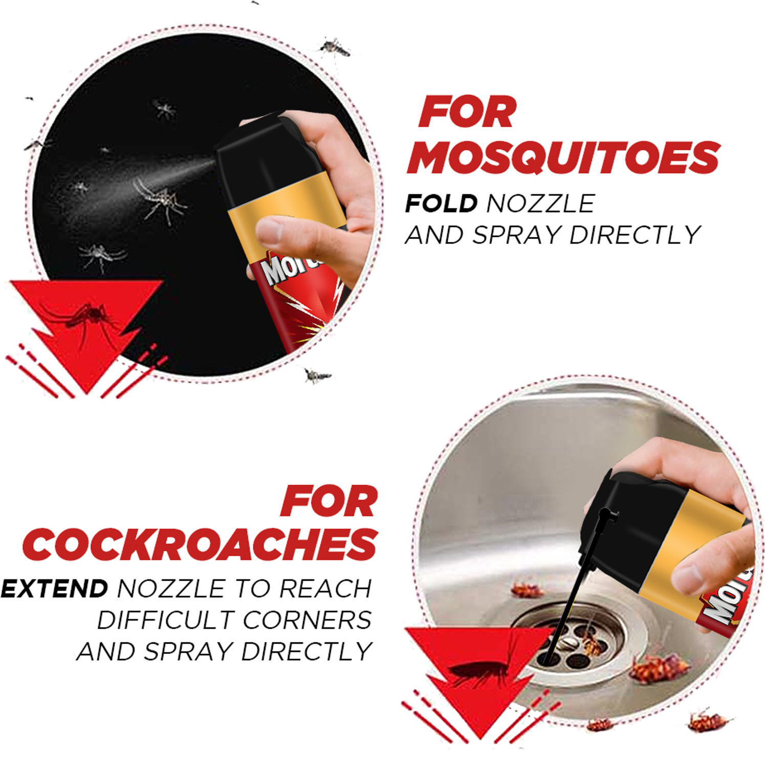 Image of Mortein | 2 in 1 | Mosquito and Cockroach Killer | Spray