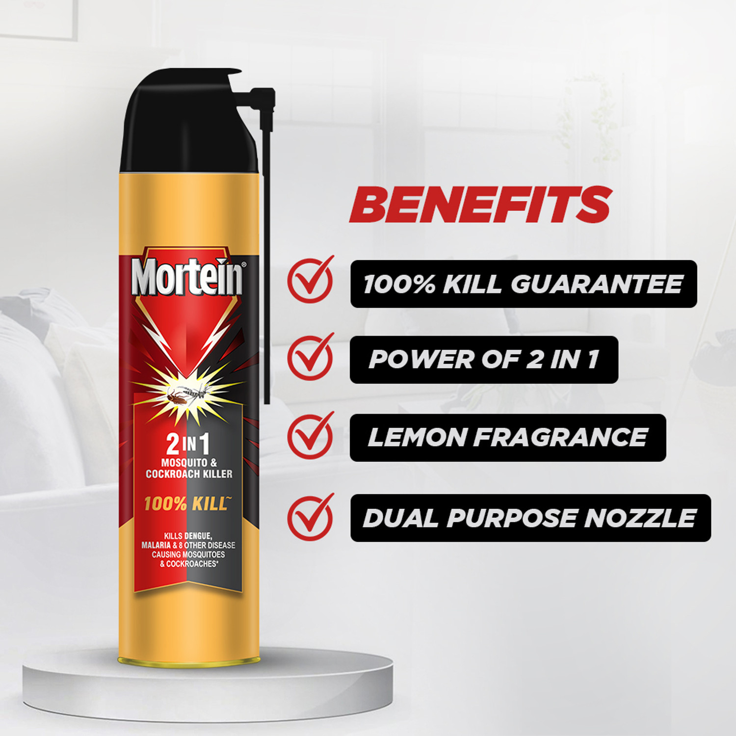 Image of Mortein | 2 in 1 | Mosquito and Cockroach Killer | Spray