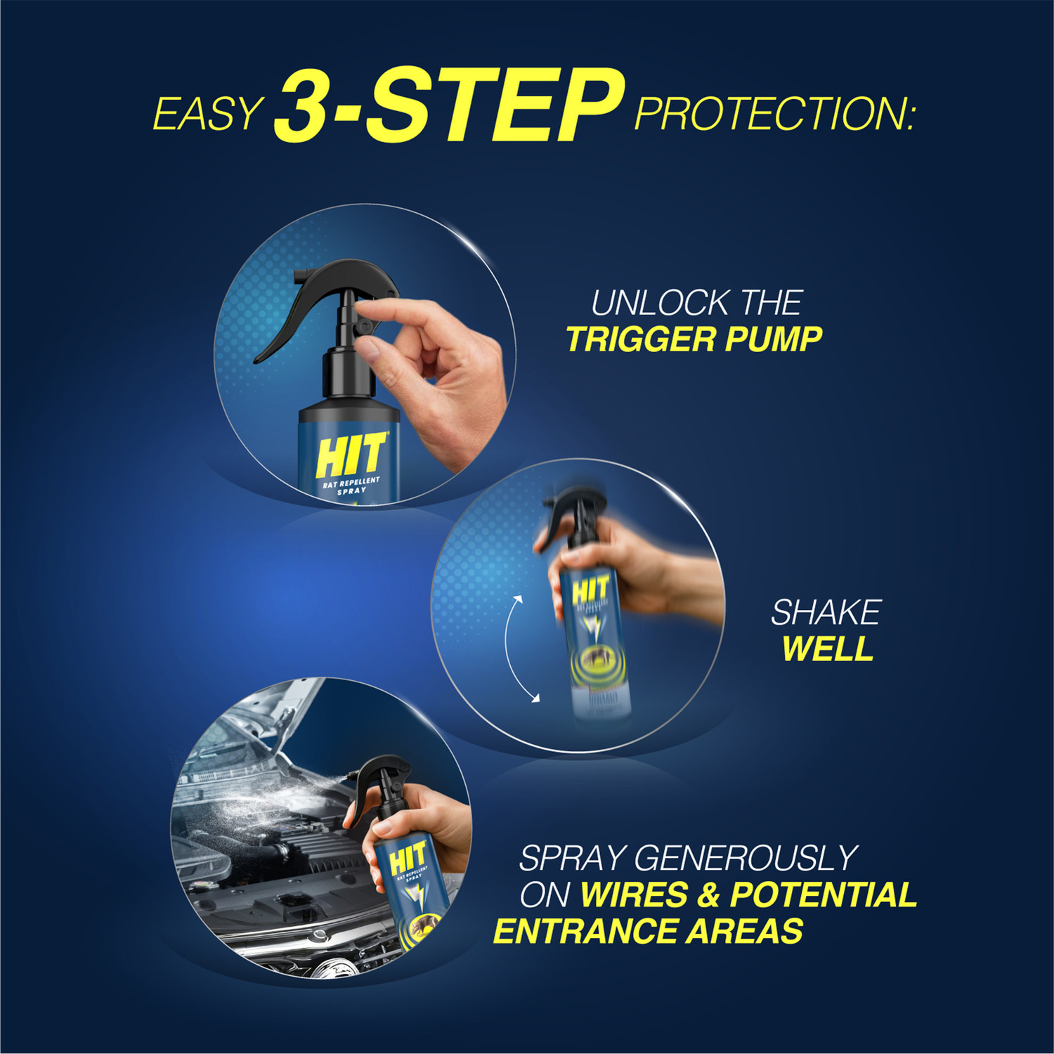 Image of Hit Rat Repellent Spray for Home & Car | No Traps, Poison or Killing | Natural Blend
