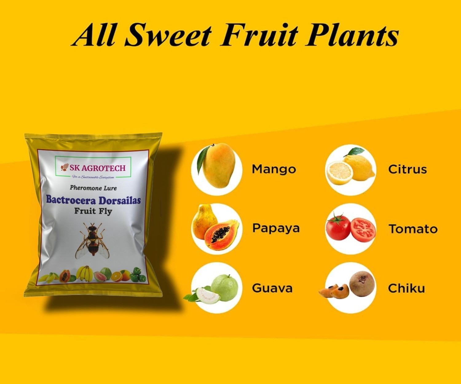 Image of S K Agrotech Bactrocera Dorsailas- fruit fly pheromone lure. used in all fruit crop.