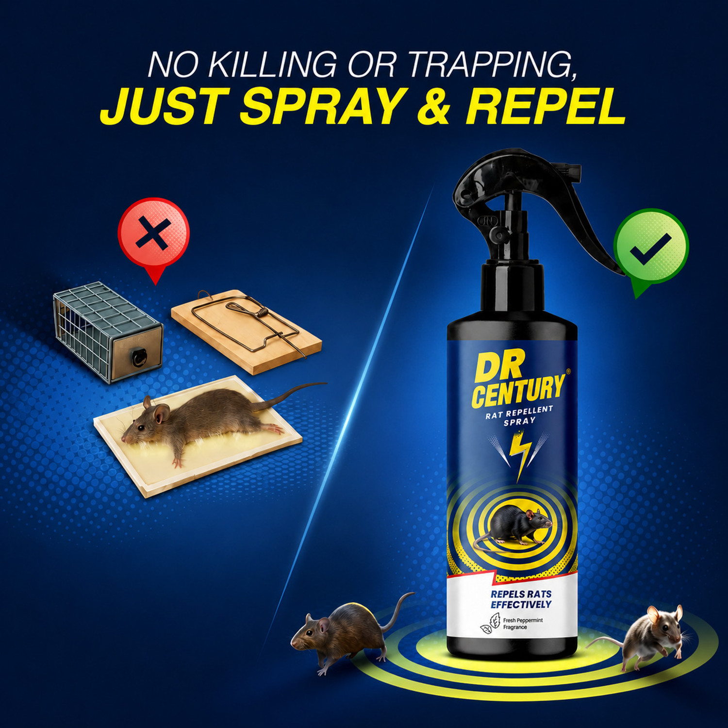 Image of Dr Century Rat Repellent Spray 250ml | Peppermint | Non Toxic | For Home & Car