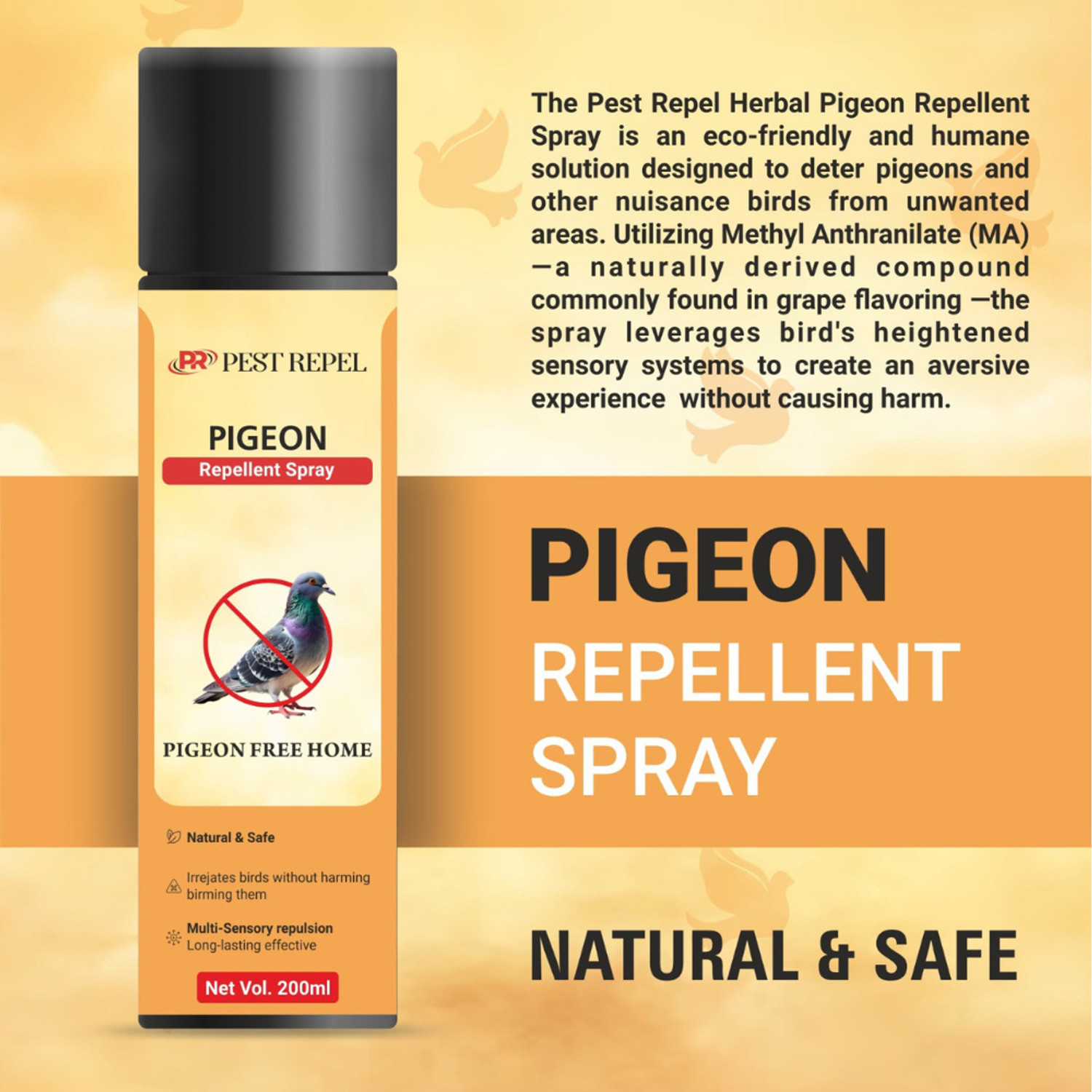 Image of PestRepel Bird Repellent Spray Non-Toxic Spray| Safe for Birds | Pigeon Repellent Spray