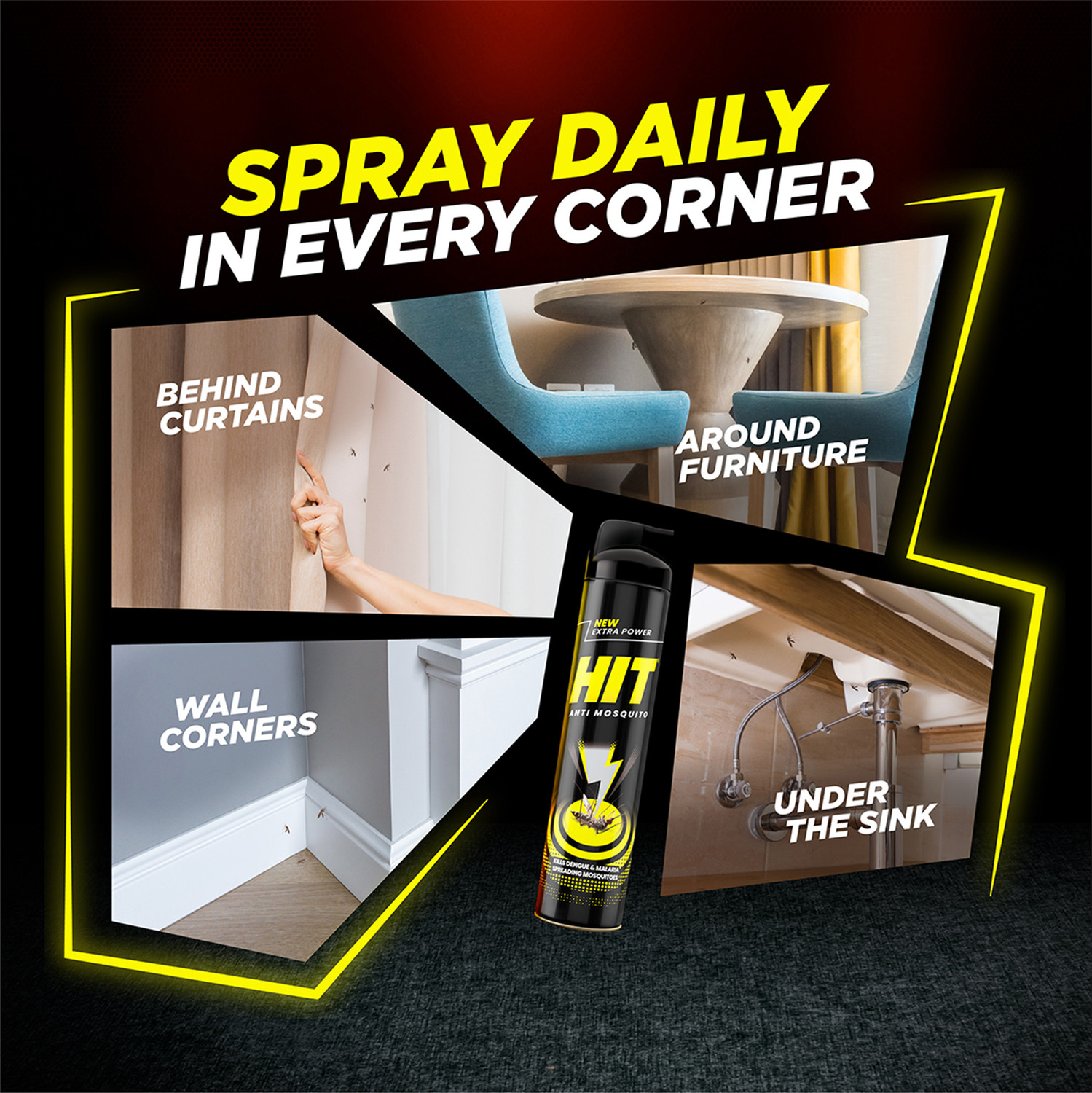 Image of Hit Mosquito & Fly Killer Spray (2 x 400 ml)