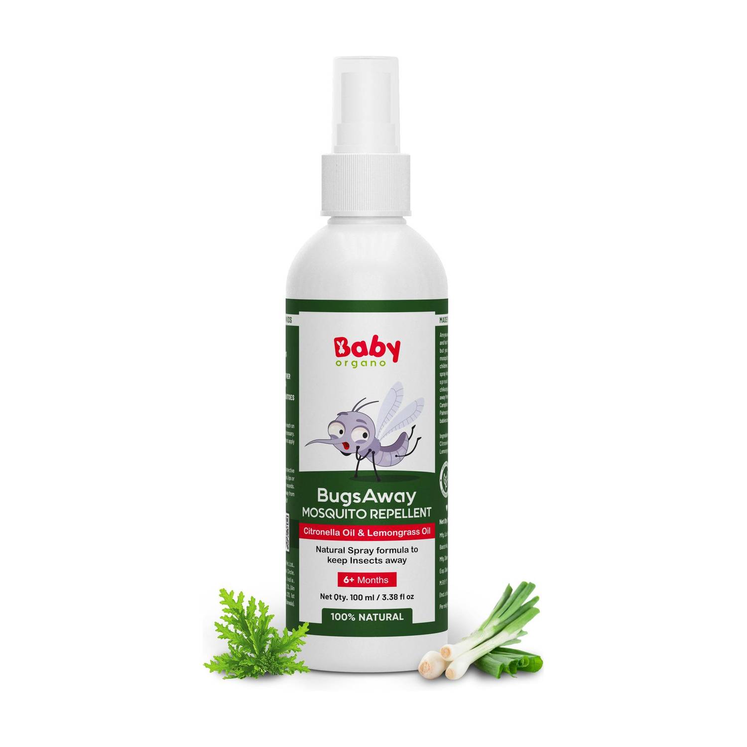BabyOrgano Keep Your Baby Safe from Mosquitoes with Our DEET-Free Repellent Spray 6+Month